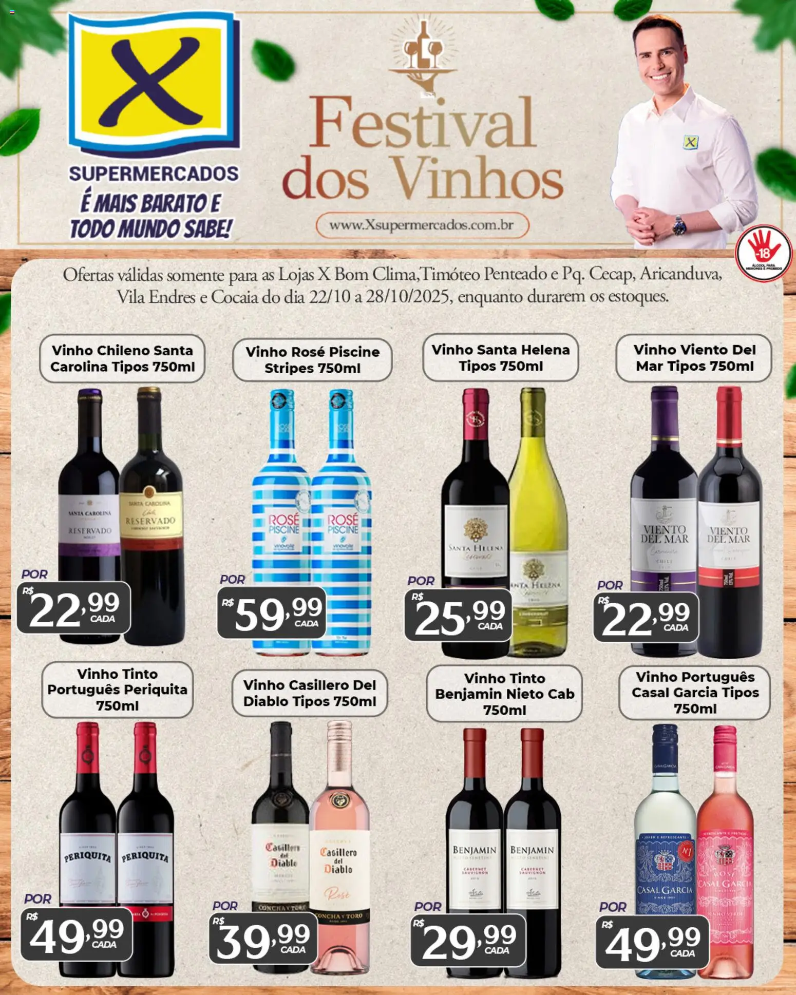 X Supermercados Folheto - válido de 22.10.2025 | Página: 1 | Produtos: Vinho, Benjamin