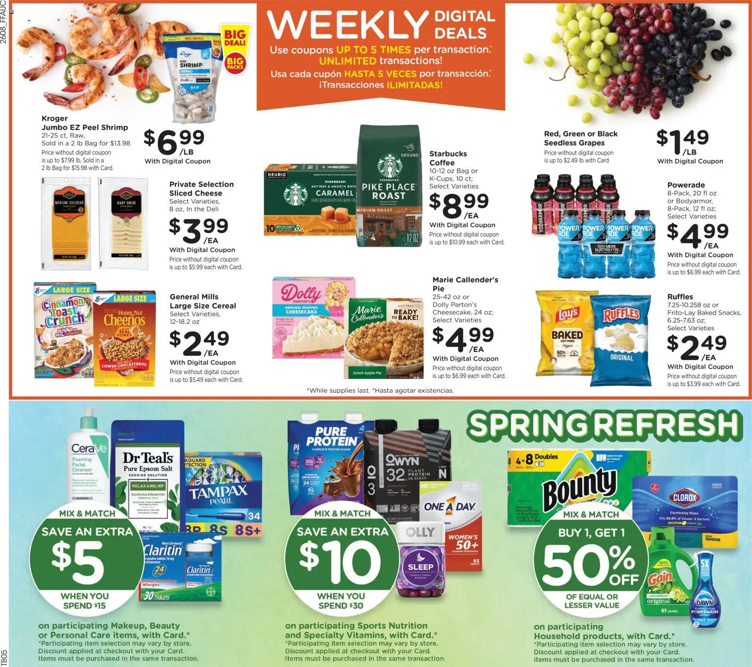 Fry's Food Weekly Ad - valid from 25.03.2026 | Page: 2 | Products: Chocolate, Salt, Grapes, Bag
