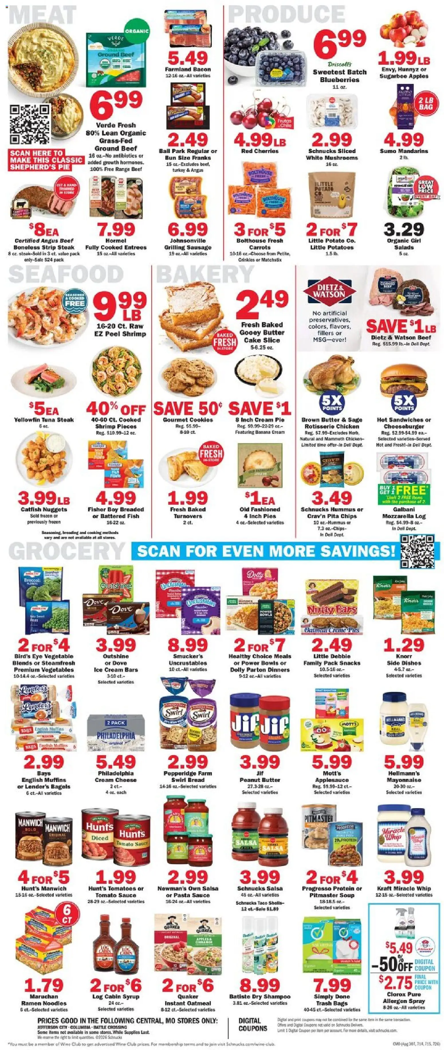 Schnucks Weekly Ad - valid from 21.01.2026 | Page: 4 | Products: Cherries, Mandarins, Mushrooms, Mayonnaise