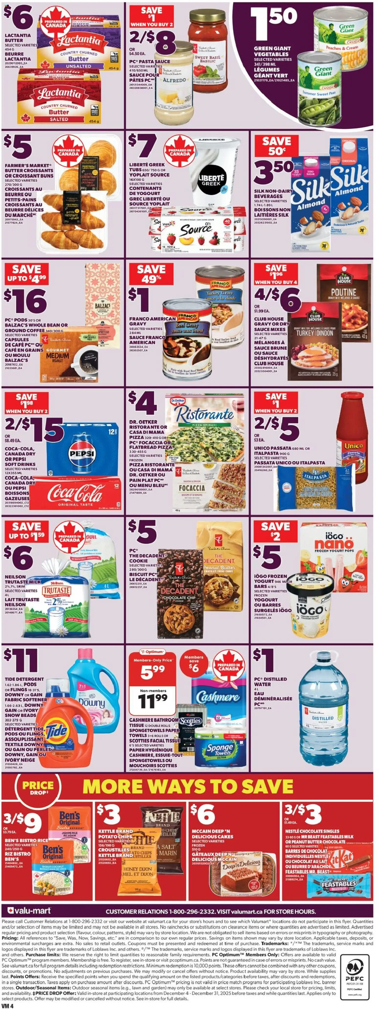 Valu Mart flyer valid from 18.12.2025 | Page: 4 | Products: Beef, Kettle, Yogurt, Chocolate