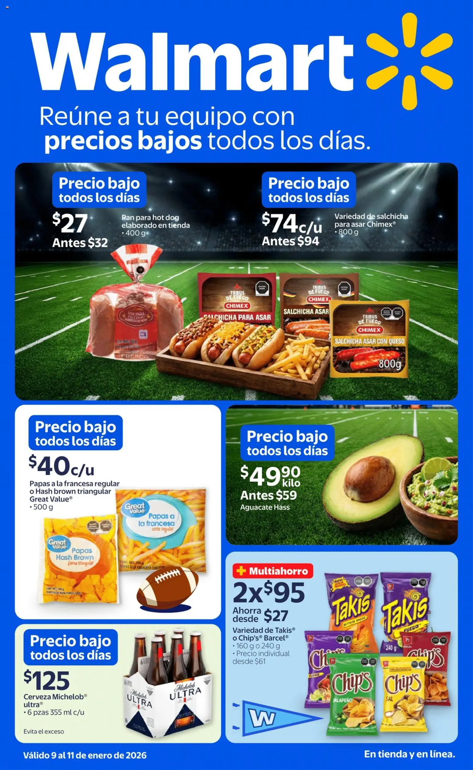 Nuevas ofertas de Walmart válidas en toda la República Mexicana desde el 09.01.2026. ¡Encuentra las mejores ofertas en Walmart catálogo Ofertas! | Página: 1 | Productos: Salchicha, Queso, Aguacate, Pan