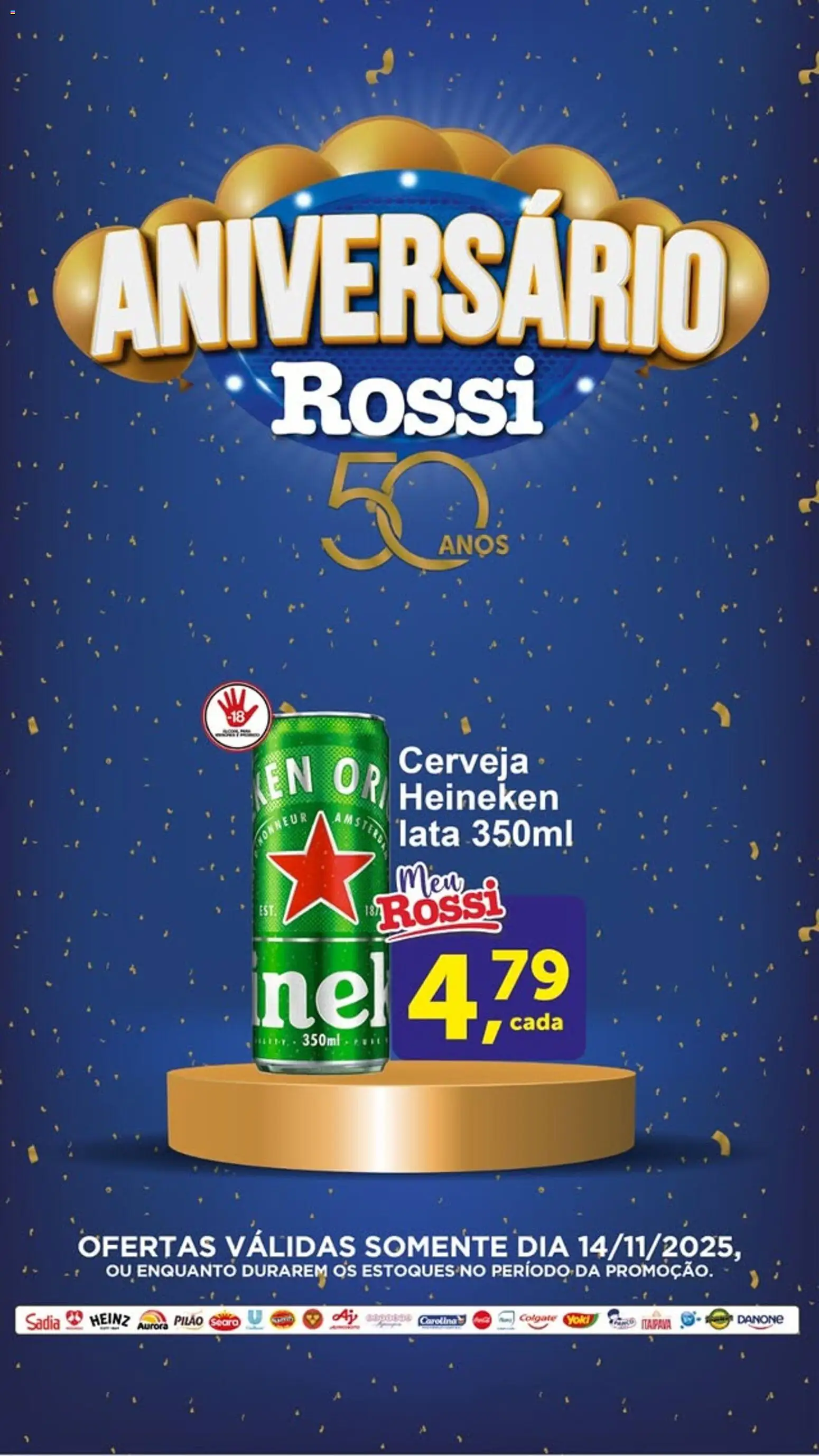Rossi Supermercados Folheto - válido de 14.11.2025 | Página: 1 | Produtos: Cerveja, Cerveja Heineken, Heineken