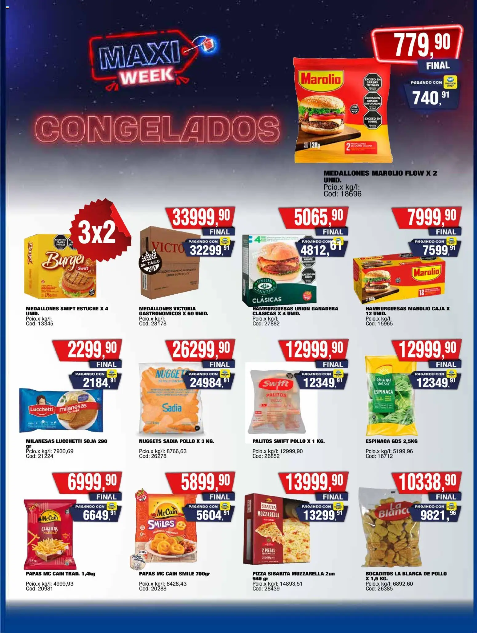 Maxiconsumo ofertas │ válido desde el 10.11.2025 | Página: 22 | Productos: Pollo, Muzzarella, Pizza, Espinaca