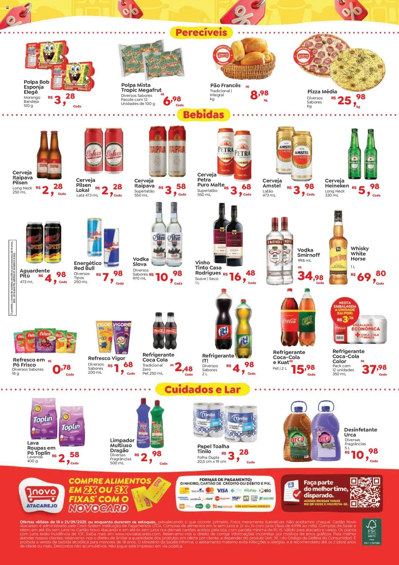 Novo Atacarejo Folheto - válido de 18.09.2025 | Página: 2 | Produtos: Esponja, Cola, Vinho, Bandeja