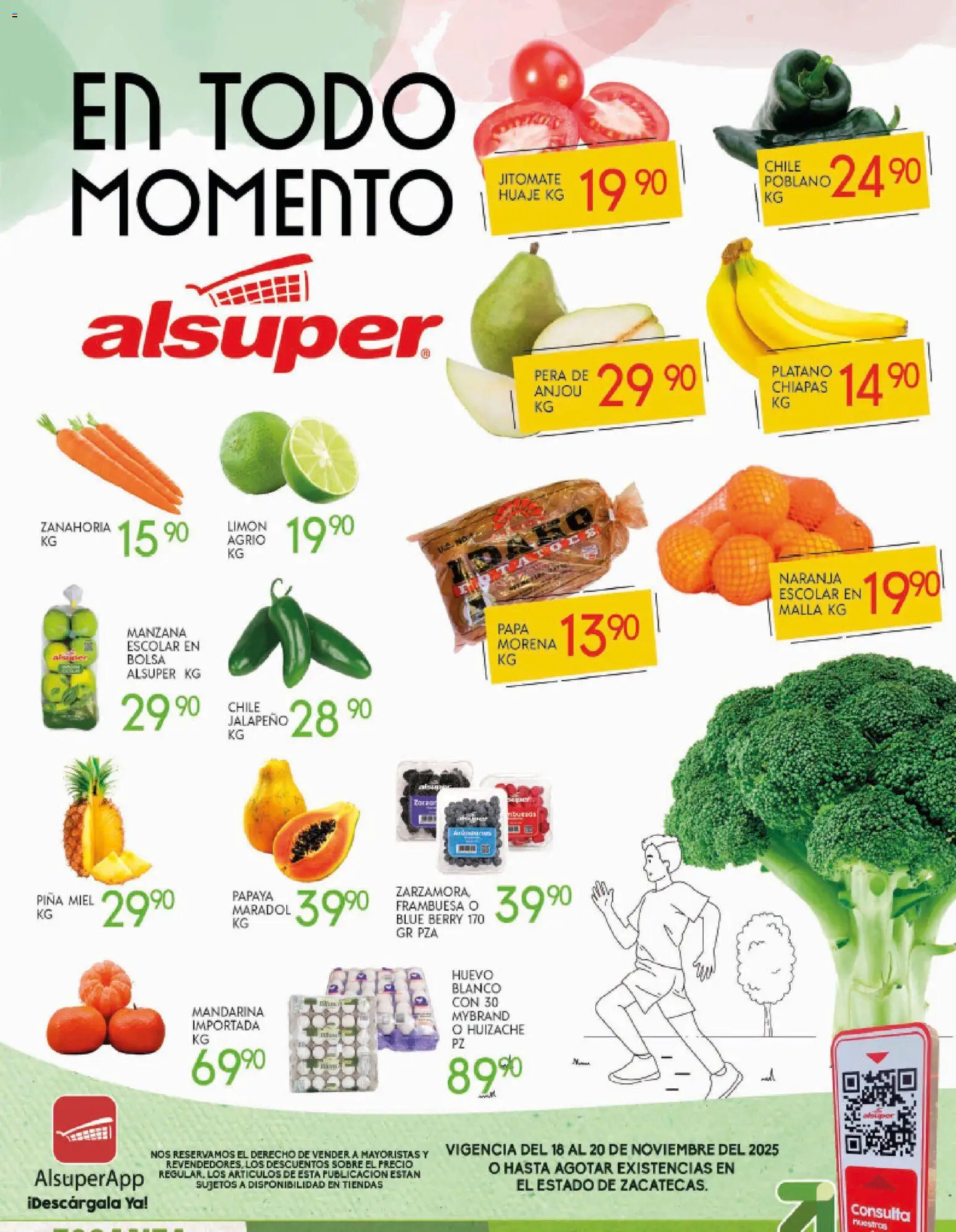 Nuevas ofertas de Alsuper válidas en toda la República Mexicana desde el 18.11.2025. ¡Encuentra las mejores ofertas en Alsuper folleto Zacatecas! | Página: 1 | Productos: Papa, Pera, Manzana, Zanahoria