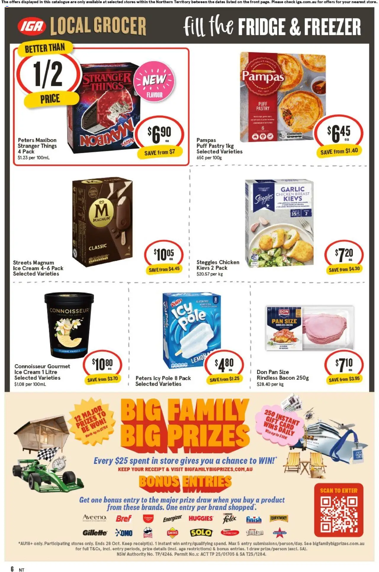 IGA catalogue - valid from 22.10.2025 | Page: 6 | Products: Bacon, Pastry, Ice cream, Lemon