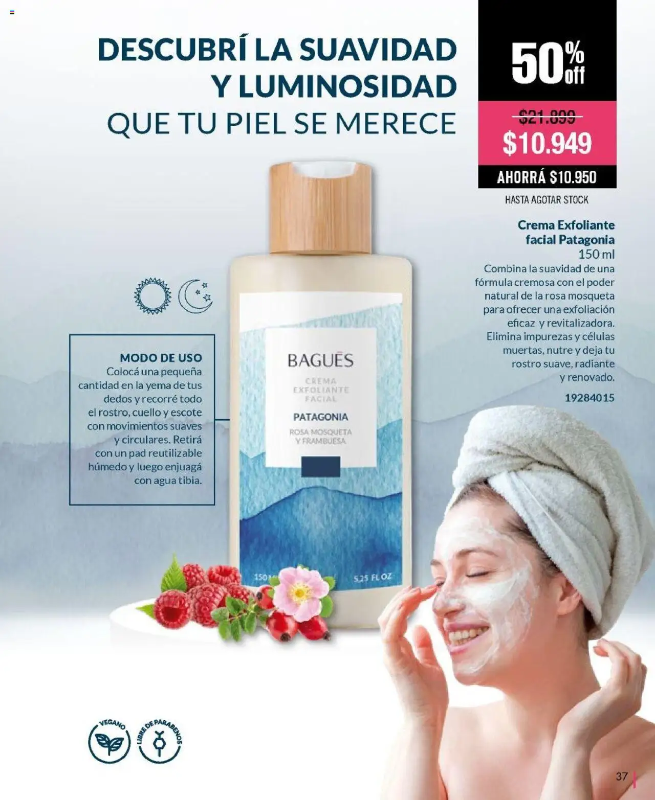 Bagués catálogo │ válido desde el 01.06.2025 | Página: 37 | Productos: Exfoliante facial, Agua, Radiante, Crema