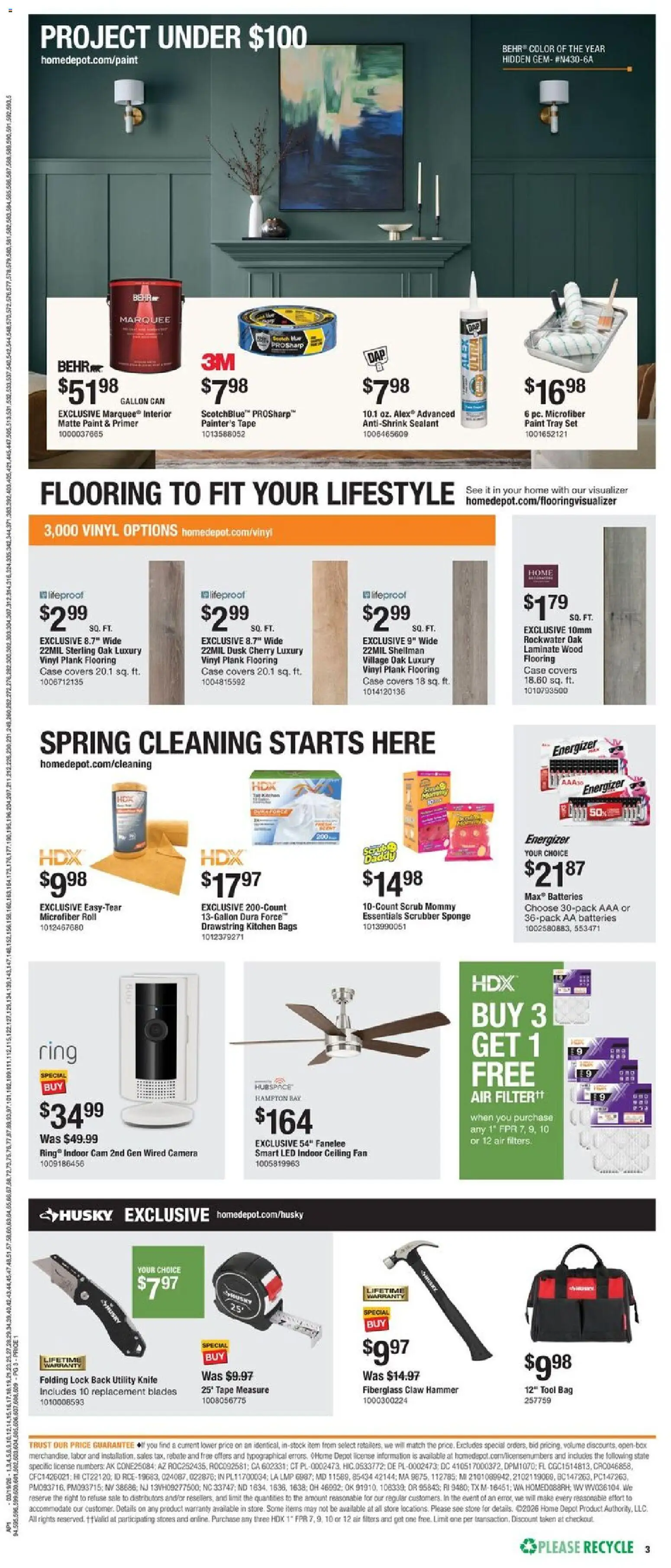 Home Depot Local Ad - GA - valid from 19.03.2026 | Page: 3 | Products: Sealant, Utility Knife, Ring, Case