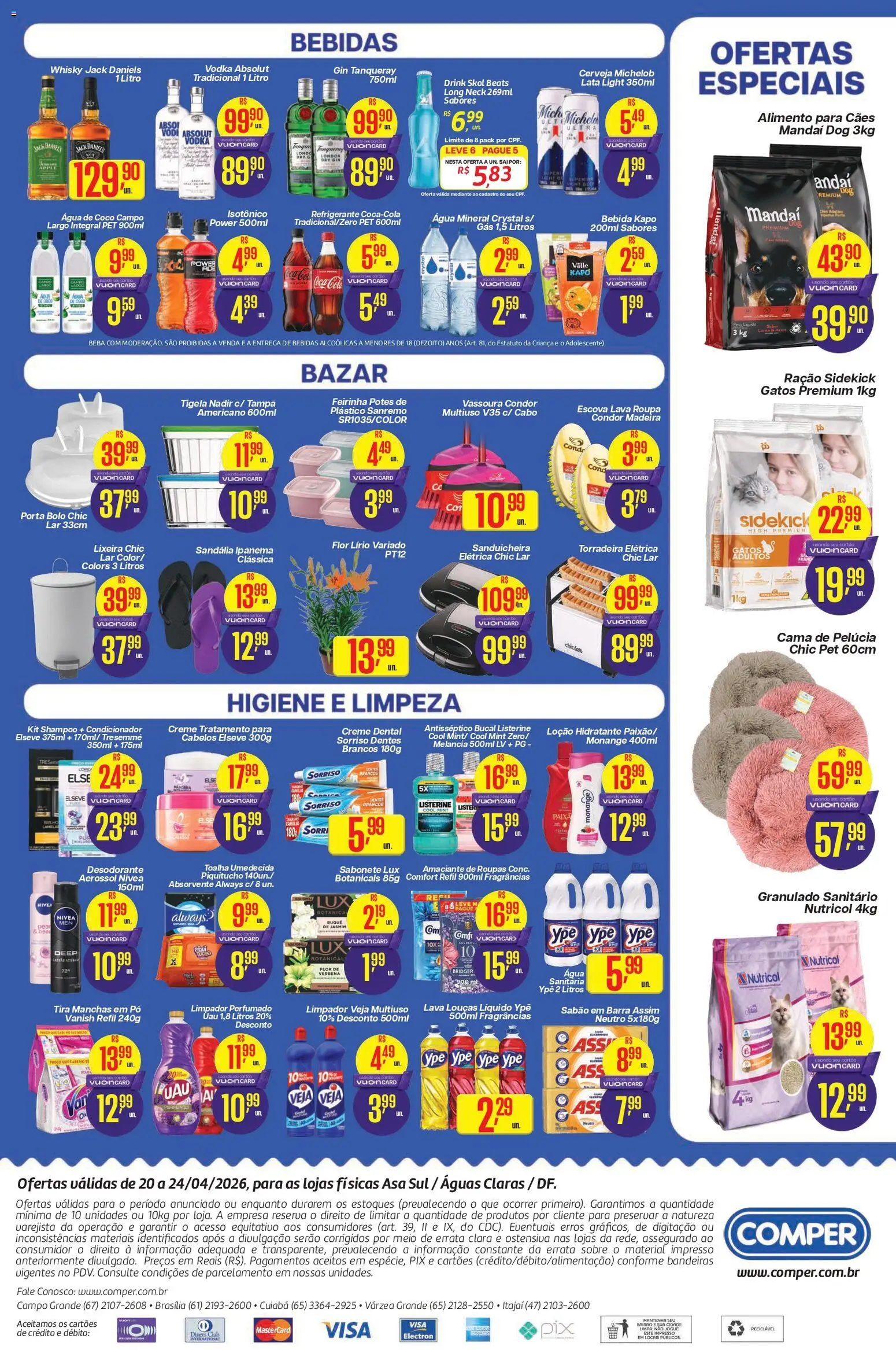 Comper Folheto - válido de 20.04.2026 | Página: 4 | Produtos: Amaciante de roupas, Cola, Vodka, Cabo