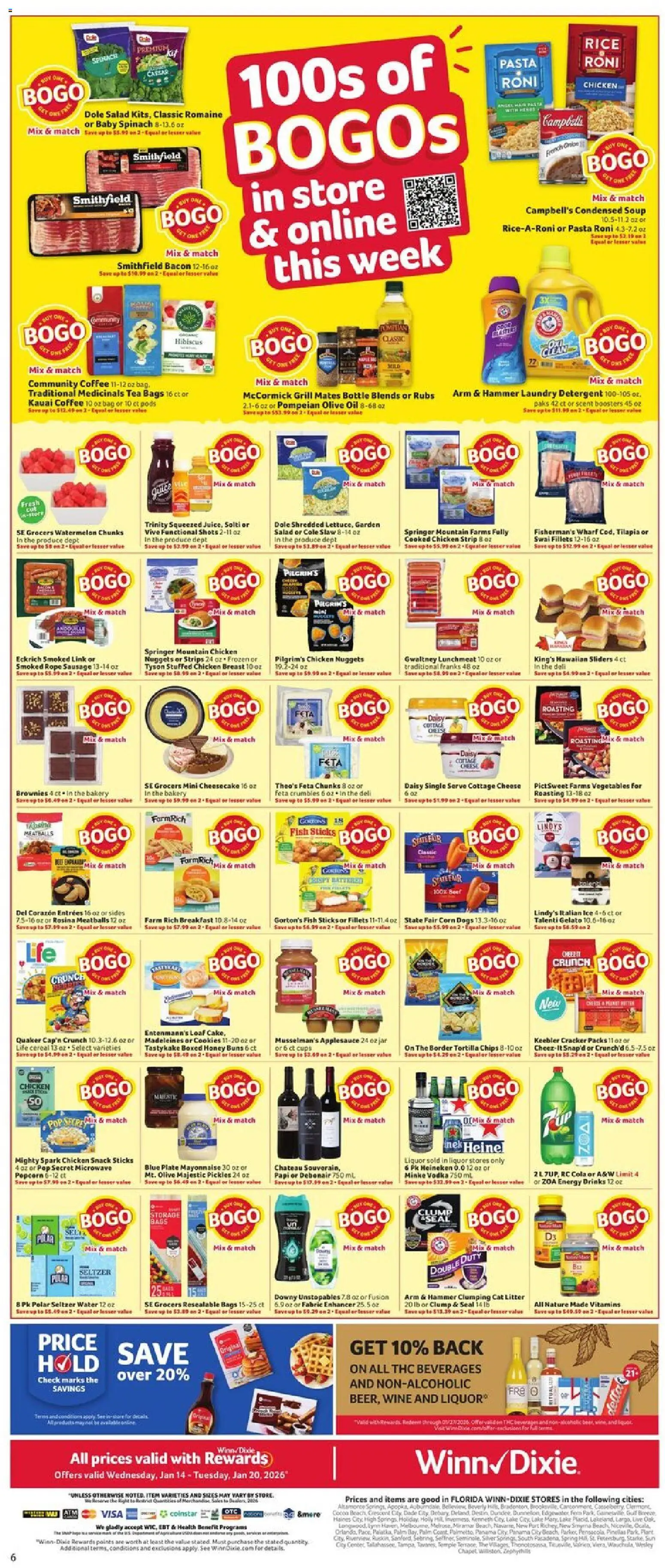 Winn Dixie Weekly Ad - valid from 14.01.2026 | Page: 6 | Products: Romaine, Detergent, Chips, Salad