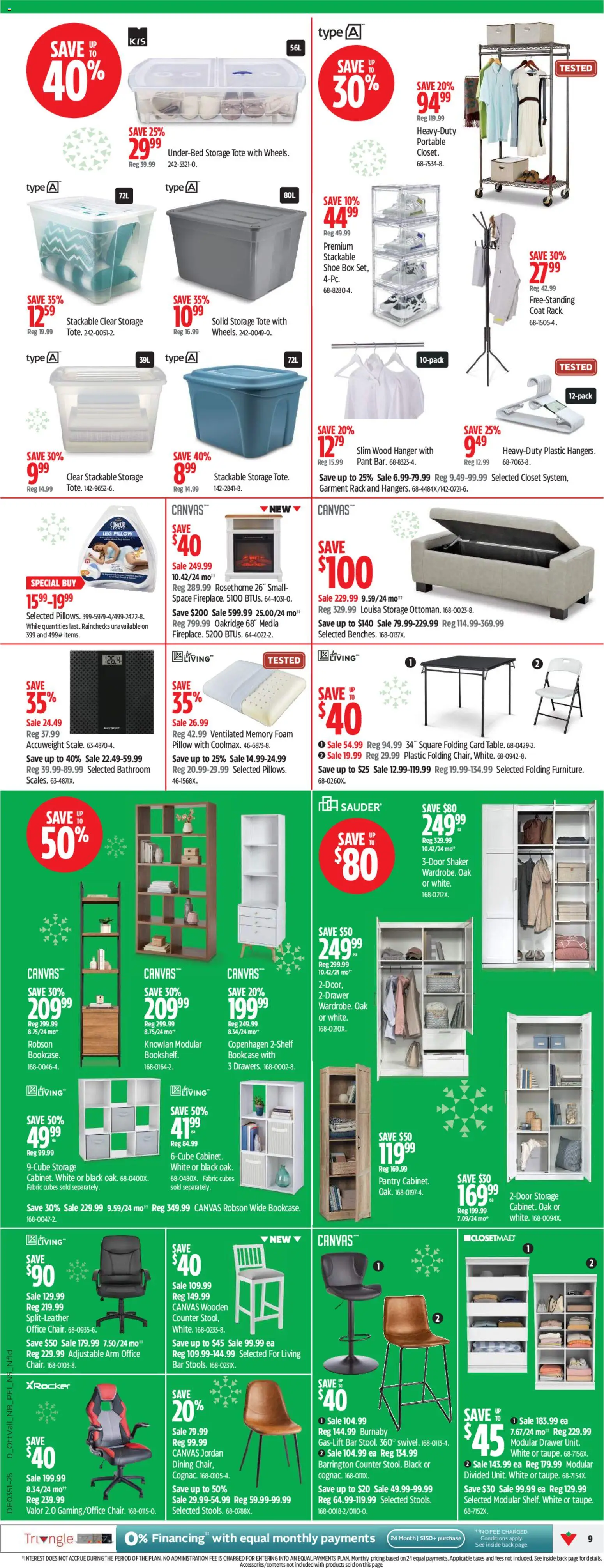 Canadian Tire flyer valid from 11.12.2025 | Page: 11 | Products: Pillow, Cabinet, Box, Coat