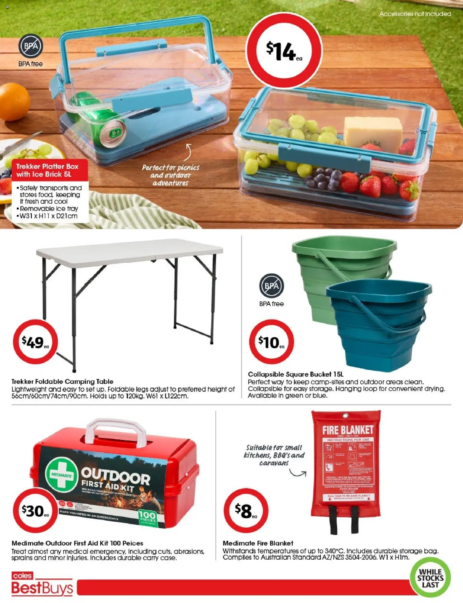 Coles catalogue - valid from 13.03.2026 | Page: 4 | Products: Bucket, Table, Box, Accessories