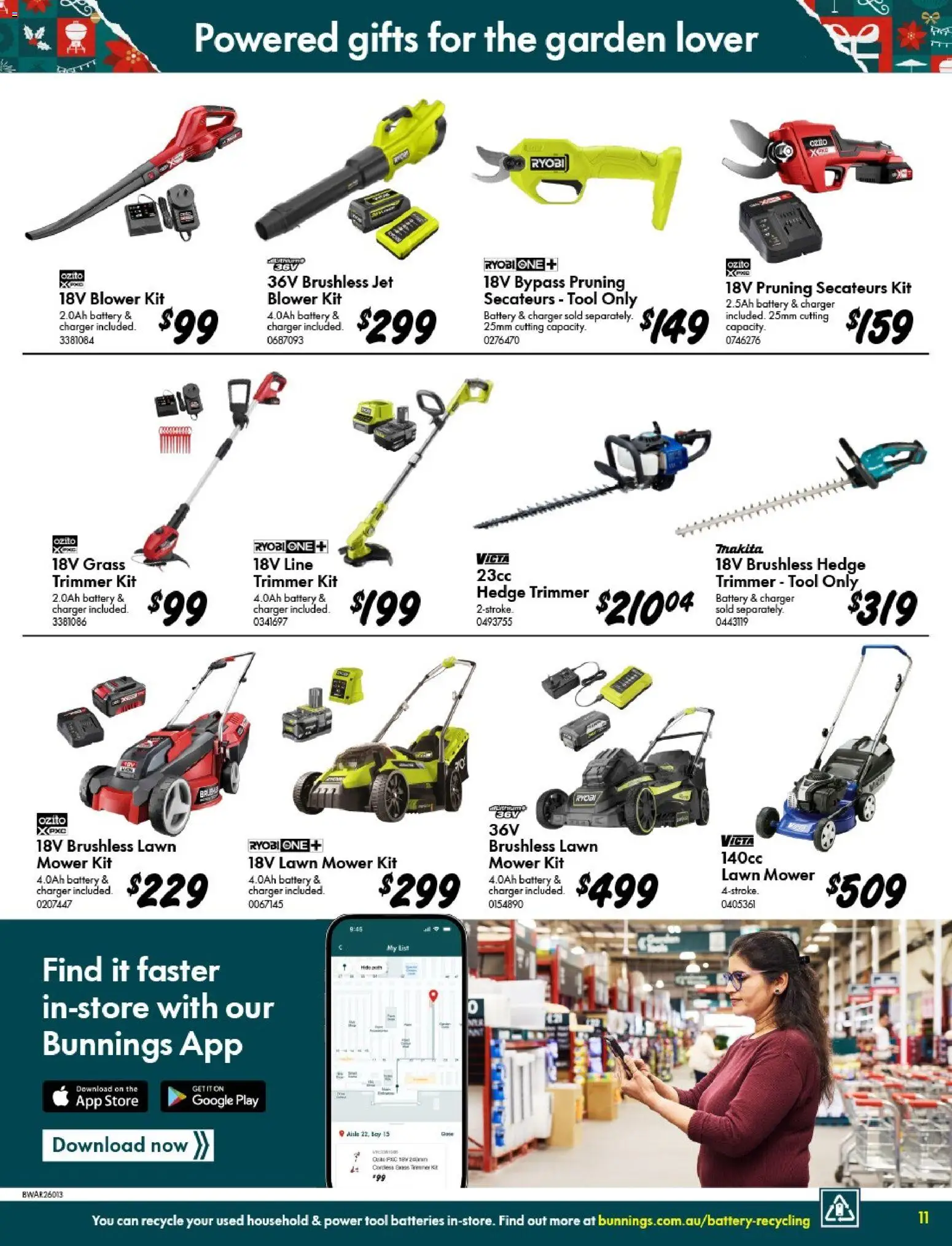 Bunnings Warehouse catalogue - valid from 03.12.2025 | Page: 11 | Products: Battery, Household, Lawn mower, Mower