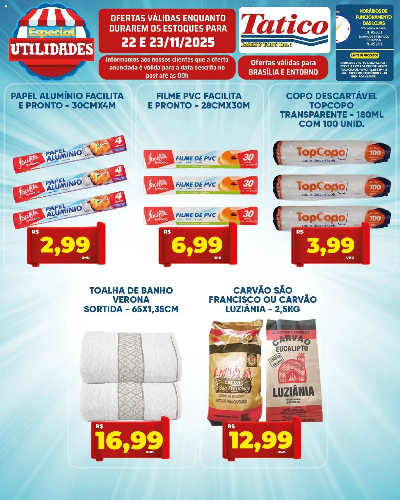 Tatico Folheto - válido de 22.11.2025 | Página: 19 | Produtos: filme de PVC, Leite, Copos descartáveis, Cerveja