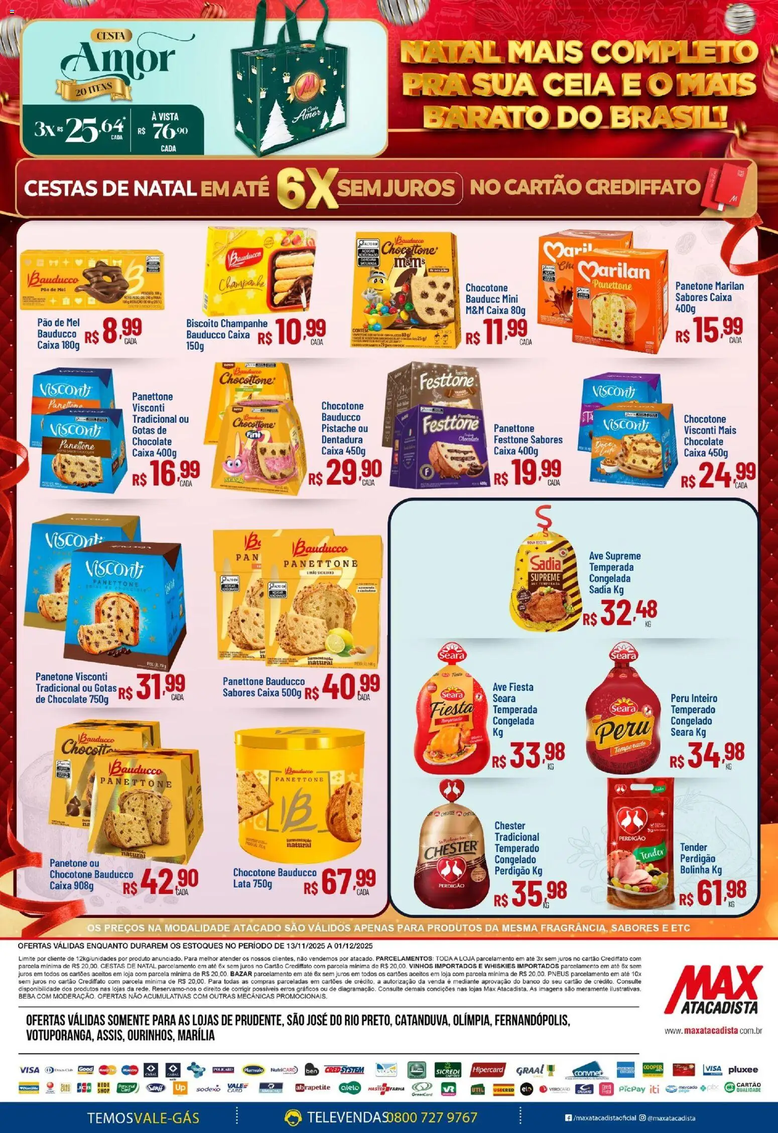 Max Atacadista Folheto - válido de 13.11.2025 | Página: 2 | Produtos: Biscoito, Pneus, Açúcar, Chocotone