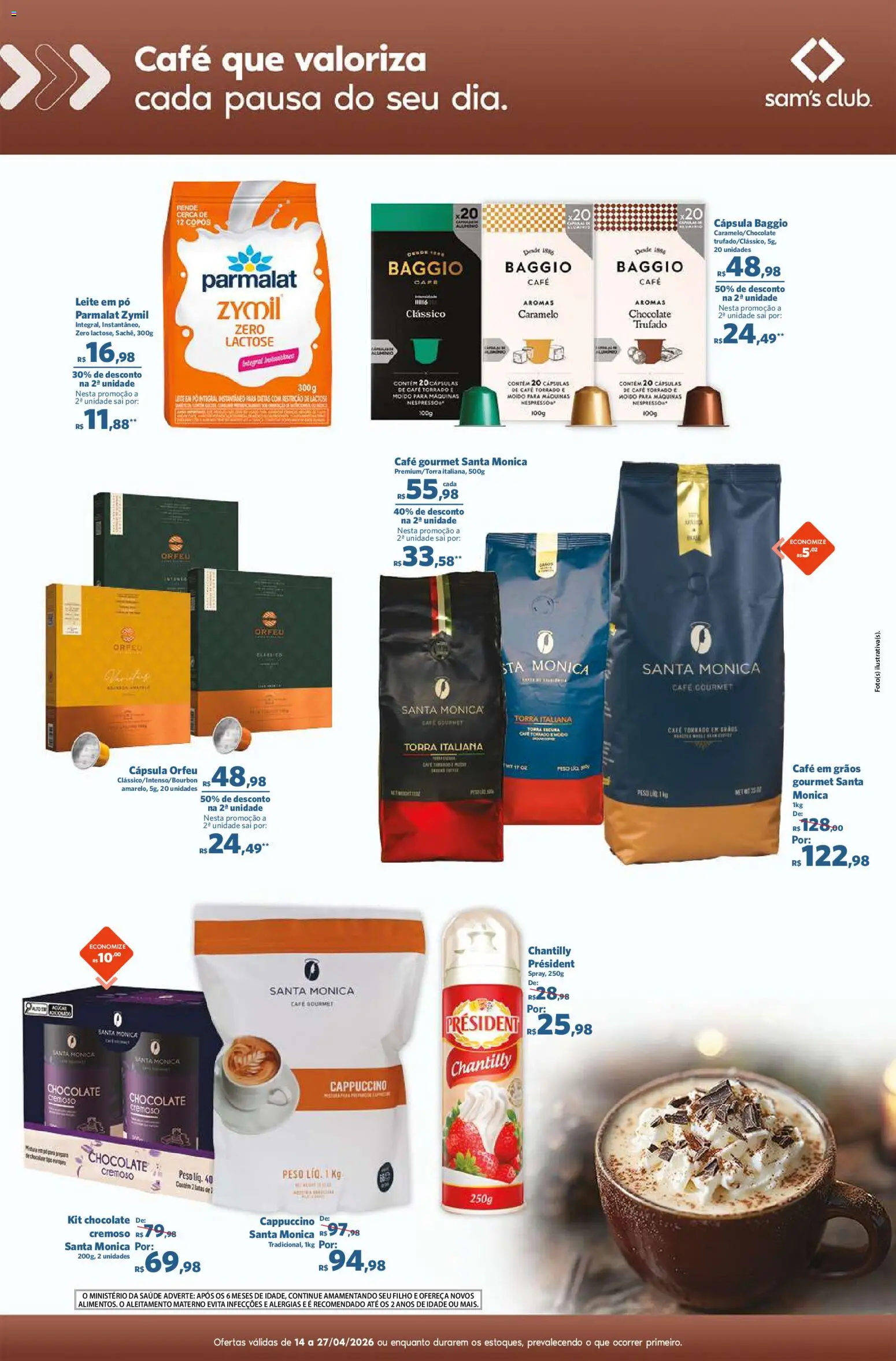 Sam's Club Folheto - válido de 14.04.2026 | Página: 6 | Produtos: Pó, Leite, Café, Leite em pó