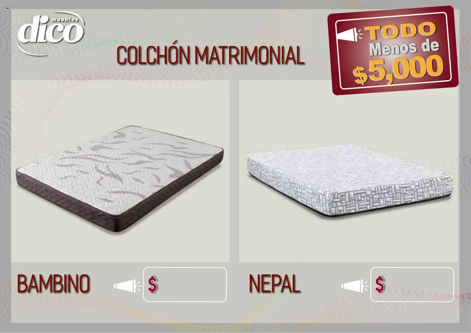 Nuevas ofertas de Muebles Dico válidas en toda la República Mexicana desde el 09.04.2026. ¡Encuentra las mejores ofertas en Muebles Dico catálogo Todo menos de 5000 Pacifico! | Página: 16 | Productos: Colchón