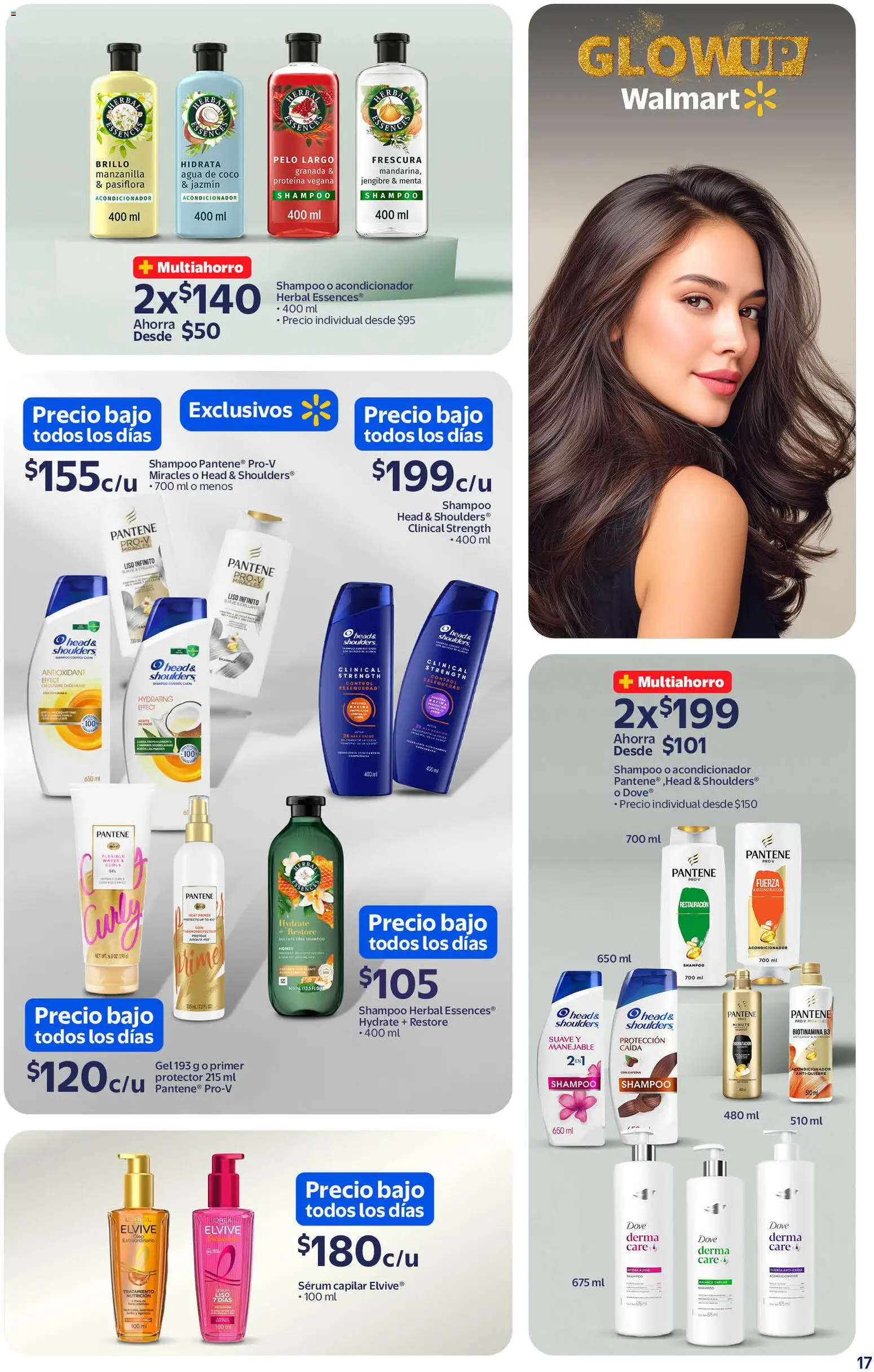 Nuevas ofertas de Walmart válidas en toda la República Mexicana desde el 11.02.2026. ¡Encuentra las mejores ofertas en Walmart folleto! | Página: 17 | Productos: Agua, Brillo, Flexible, Acondicionador