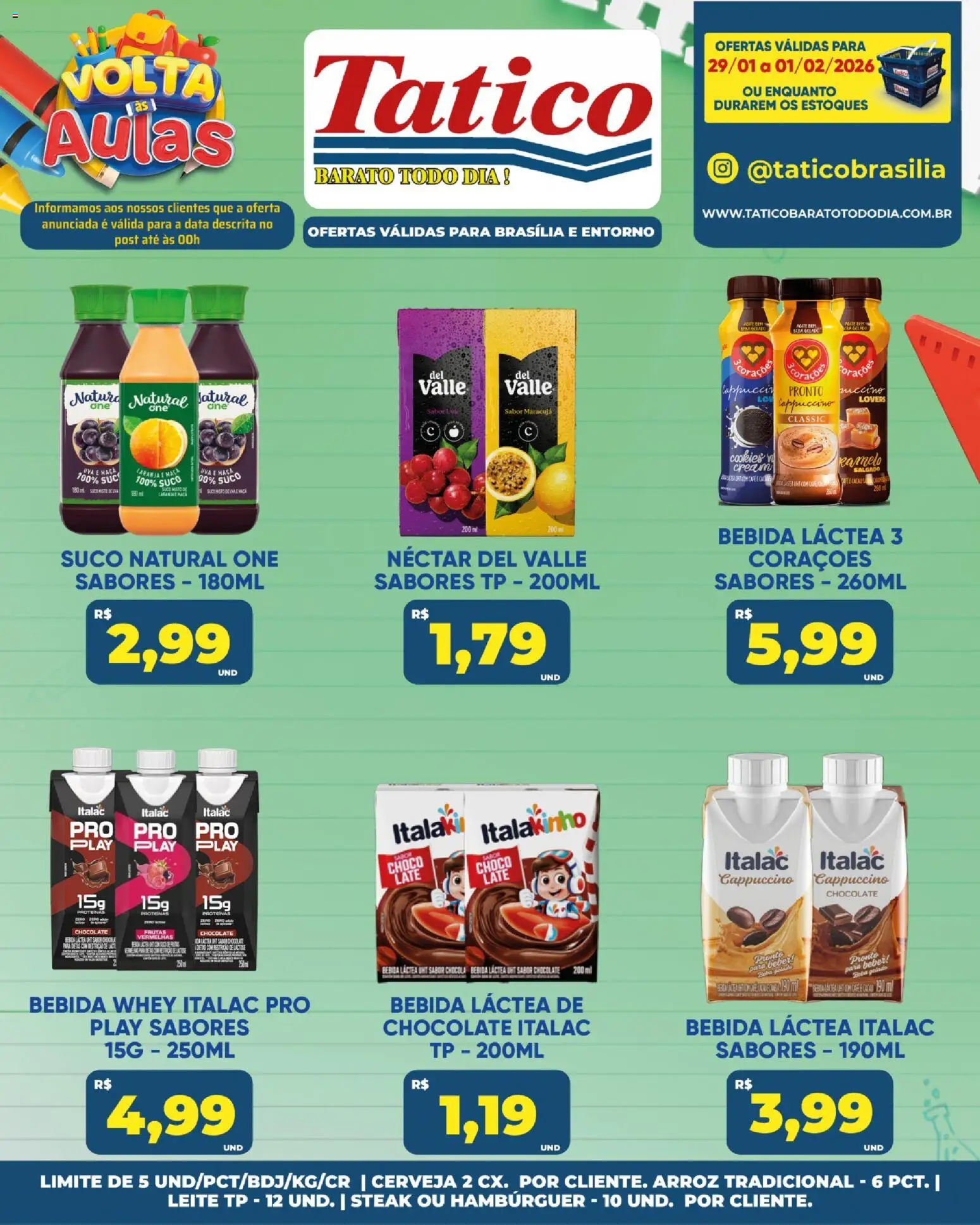 Tatico Folheto - válido de 29.01.2026 | Página: 30 | Produtos: Leite, Chocolate, Suco, Cerveja