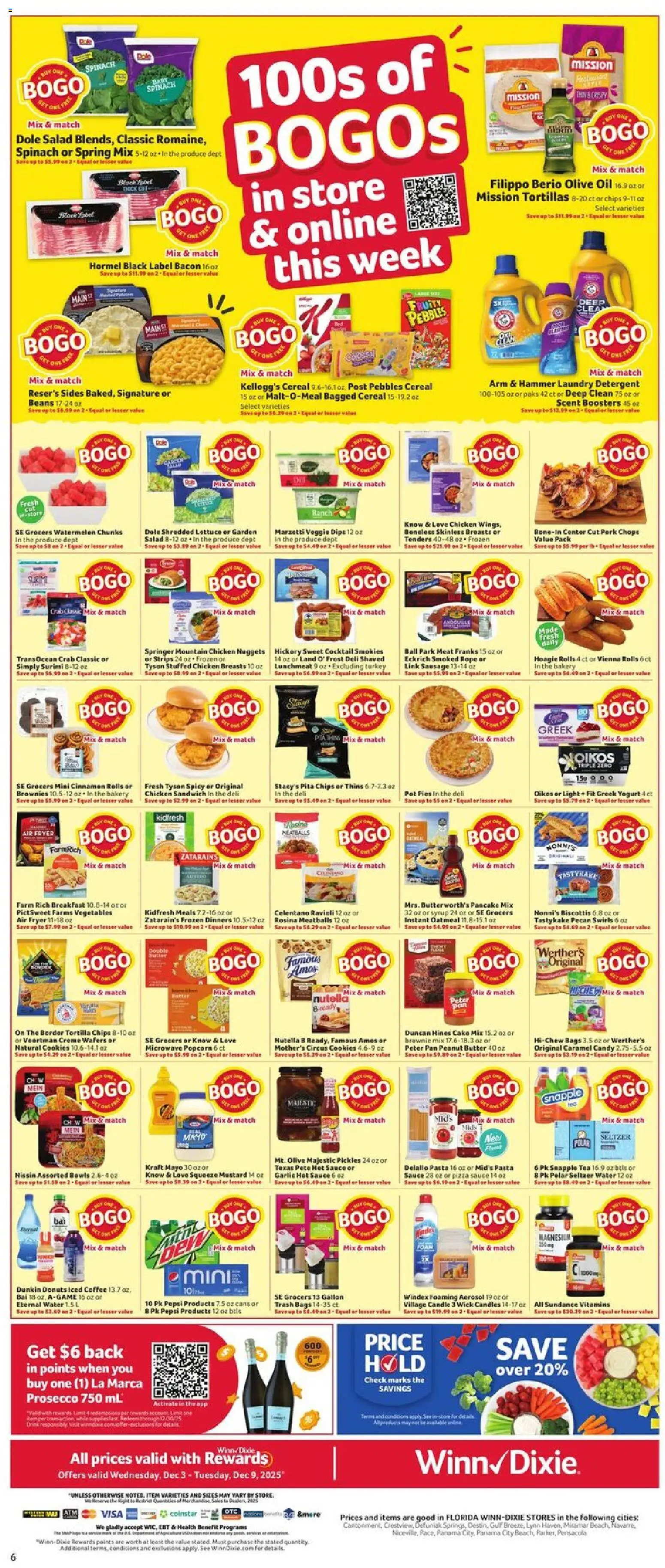 Winn Dixie Weekly Circular - FL - valid from 03.12.2025 | Page: 6 | Products: Yogurt, Pork, Detergent, Cookies