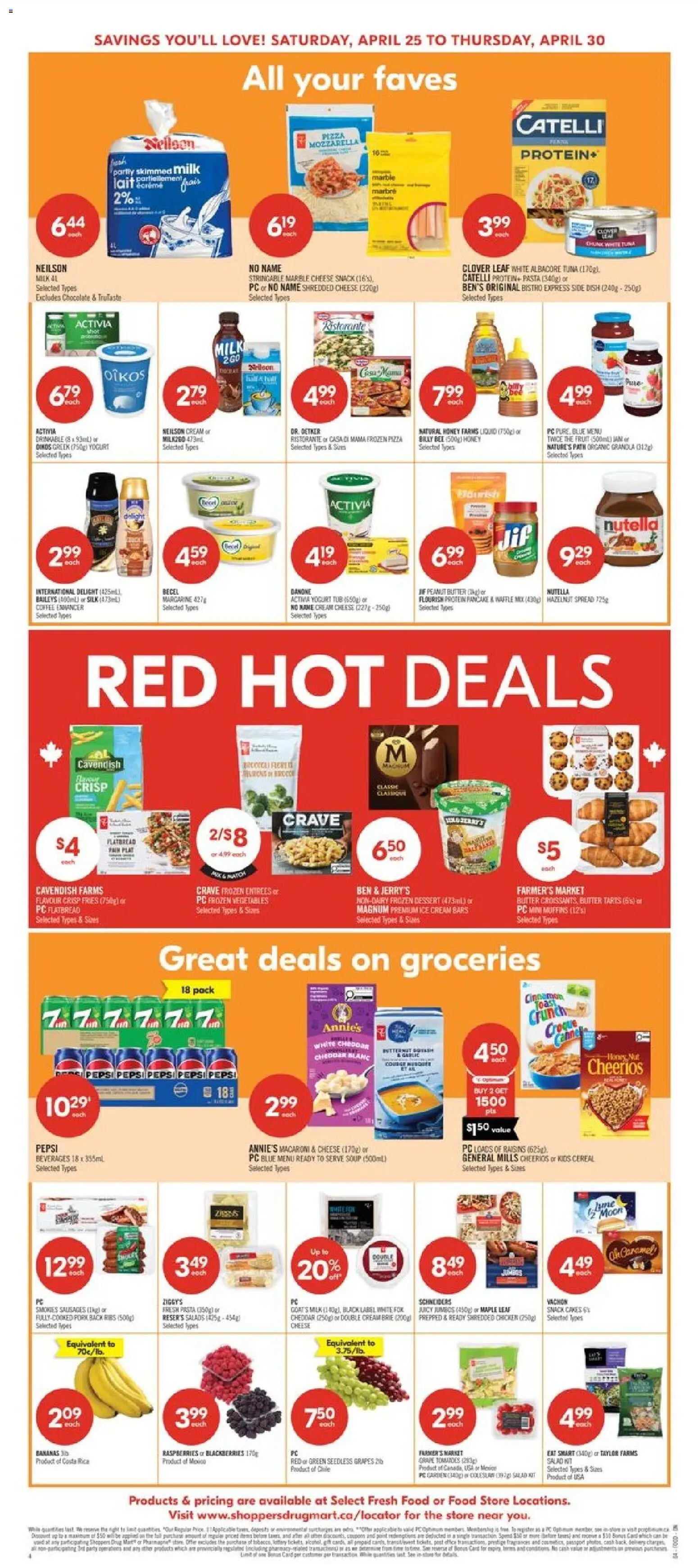 Shoppers flyer valid from 24.04.2026 | Page: 5 | Products: Cream, PC, Yogurt, Coffee