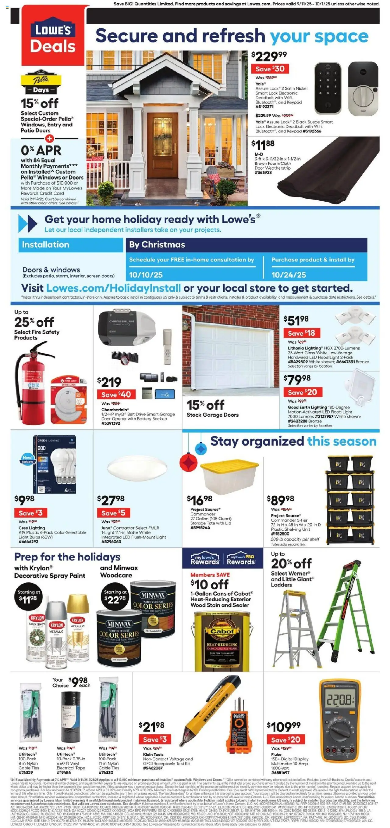 Lowe's Weekly Ad - valid from 11.09.2025 | Page: 2 | Products: Battery, Oil, Date, Cable