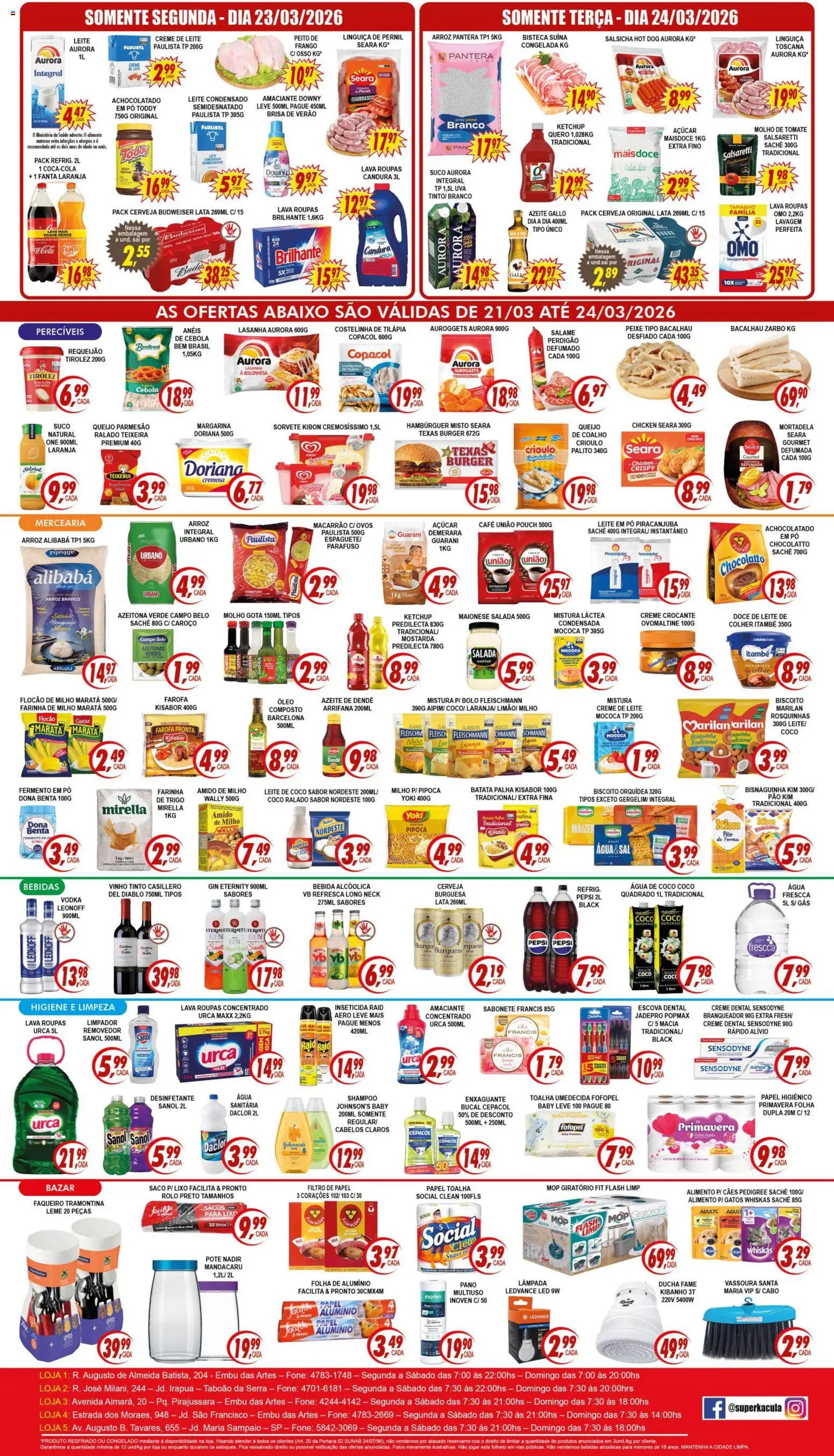 Kaçula Folheto - válido de 21.03.2026 | Página: 2 | Produtos: Escova, Açúcar, Toalha umedecida, Vassoura