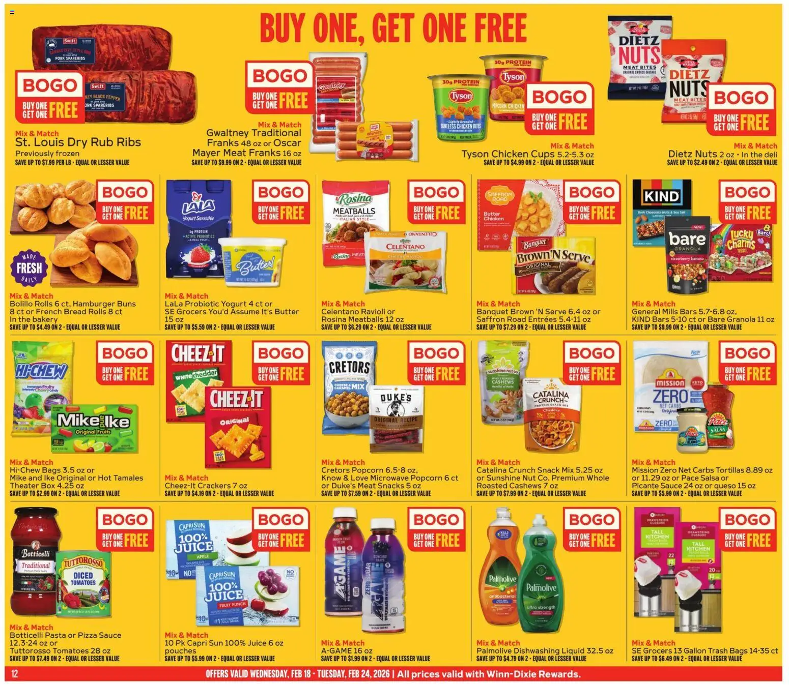 Winn Dixie Weekly Circular - GA - valid from 18.02.2026 | Page: 12 | Products: Juice, Pasta, Nuts, Sugar
