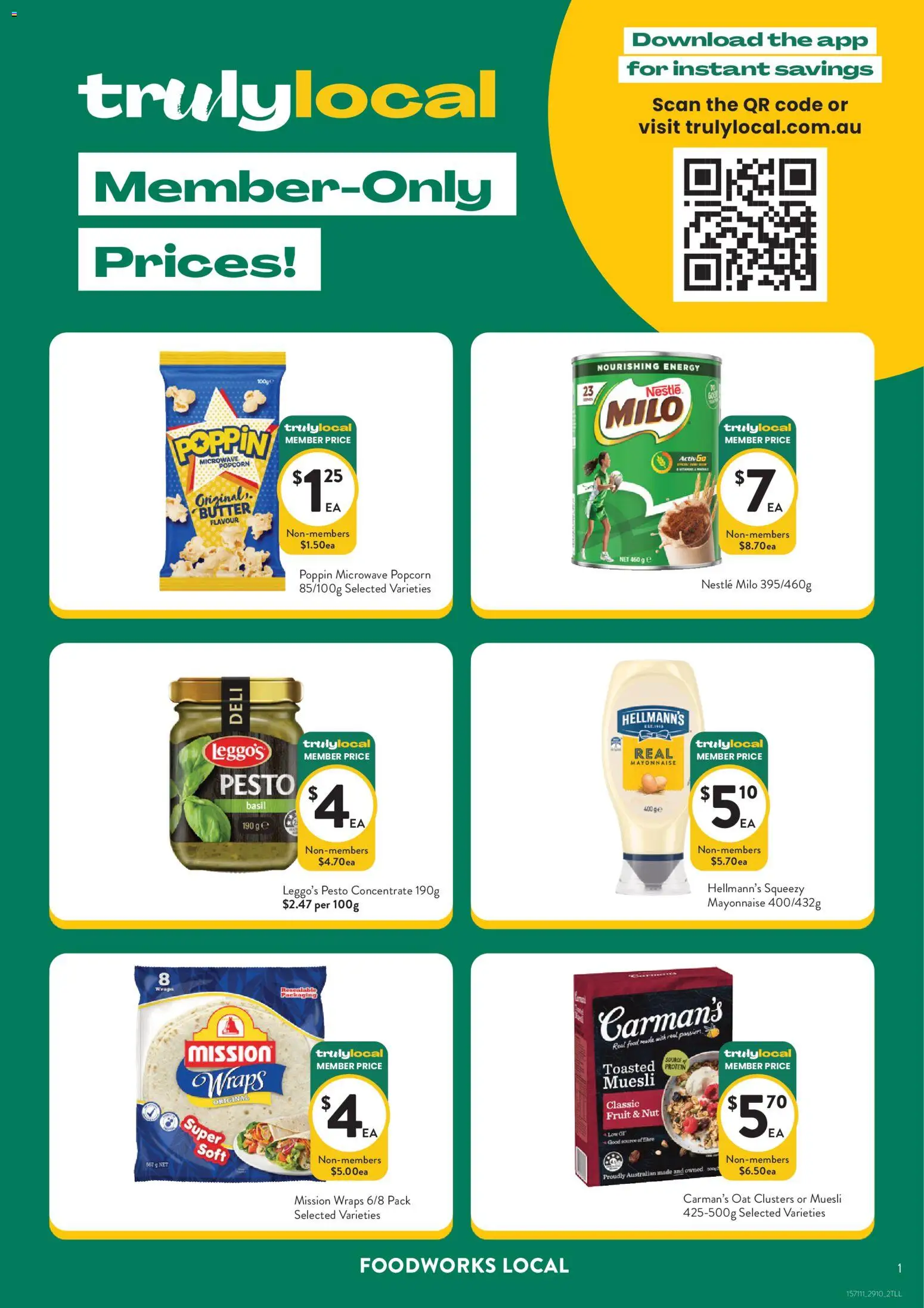 Foodworks catalogue - valid from 29.10.2025 | Page: 1 | Products: Butter, Popcorn, Mayonnaise, Microwave