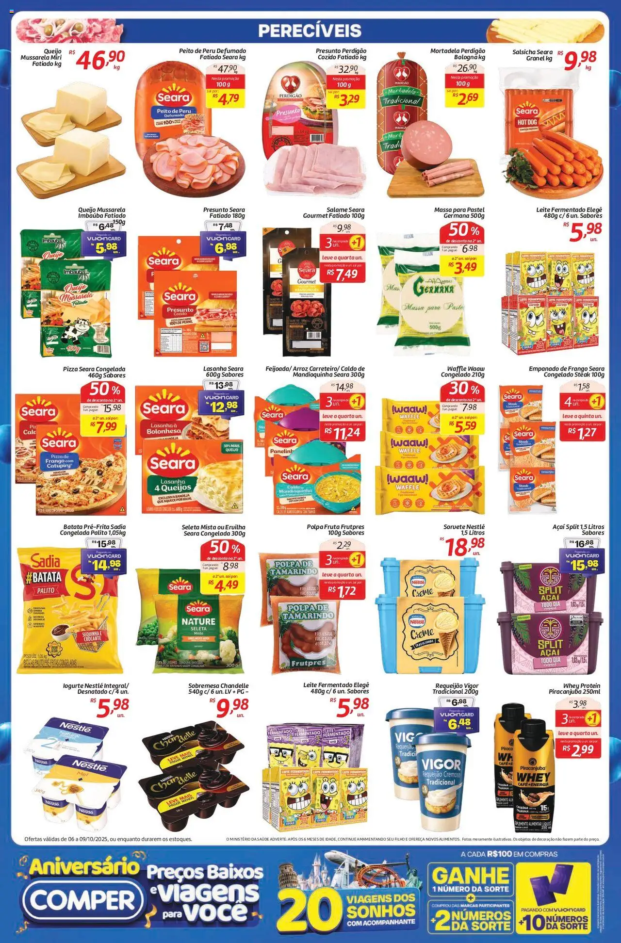 Comper Folheto - válido de 06.10.2025 | Página: 3 | Produtos: Ervilha, Pizza, Lasanha, Açaí