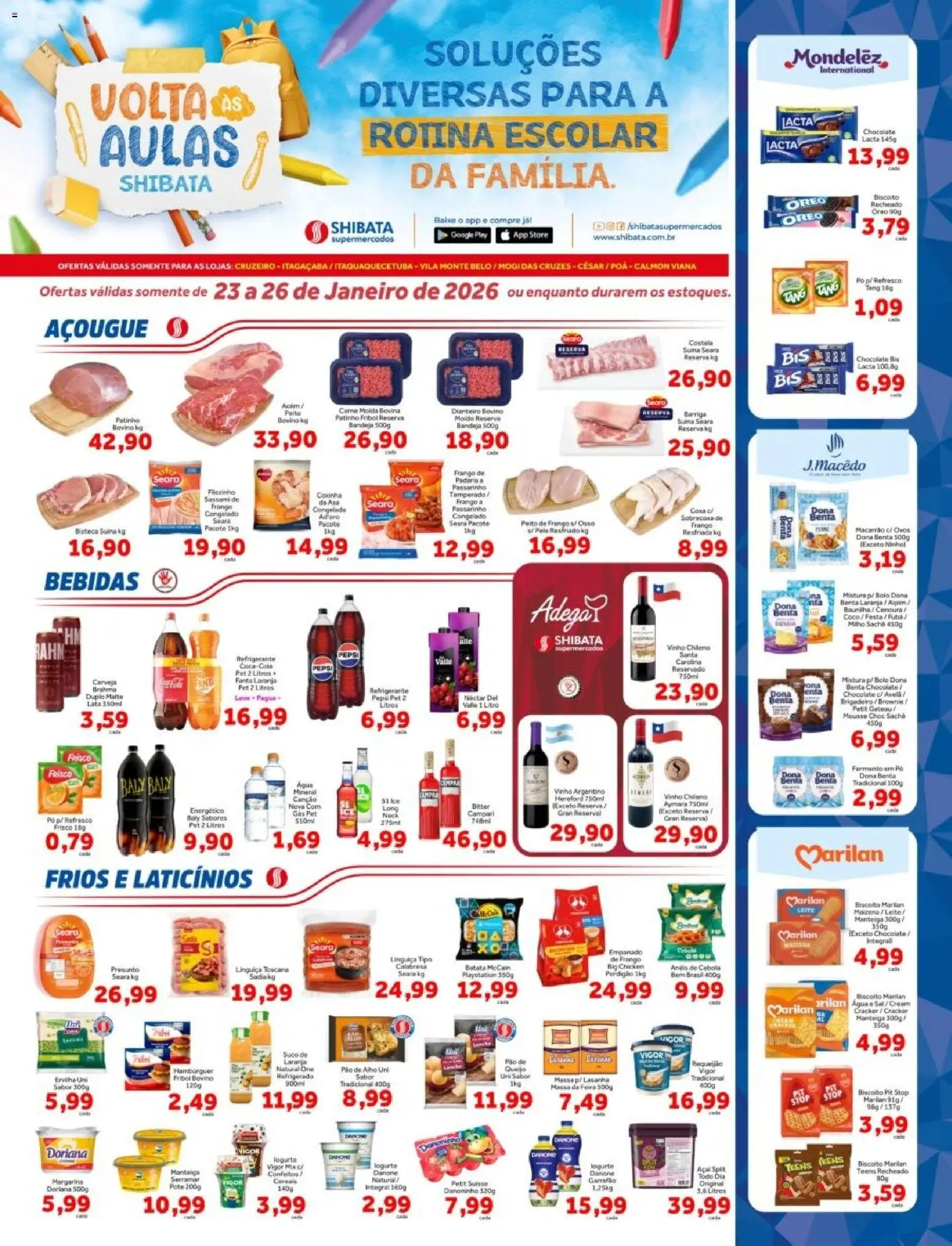 Shibata Folheto - válido de 23.01.2026 | Página: 1 | Produtos: Linguiça, Presunto, Bolo, Playstation