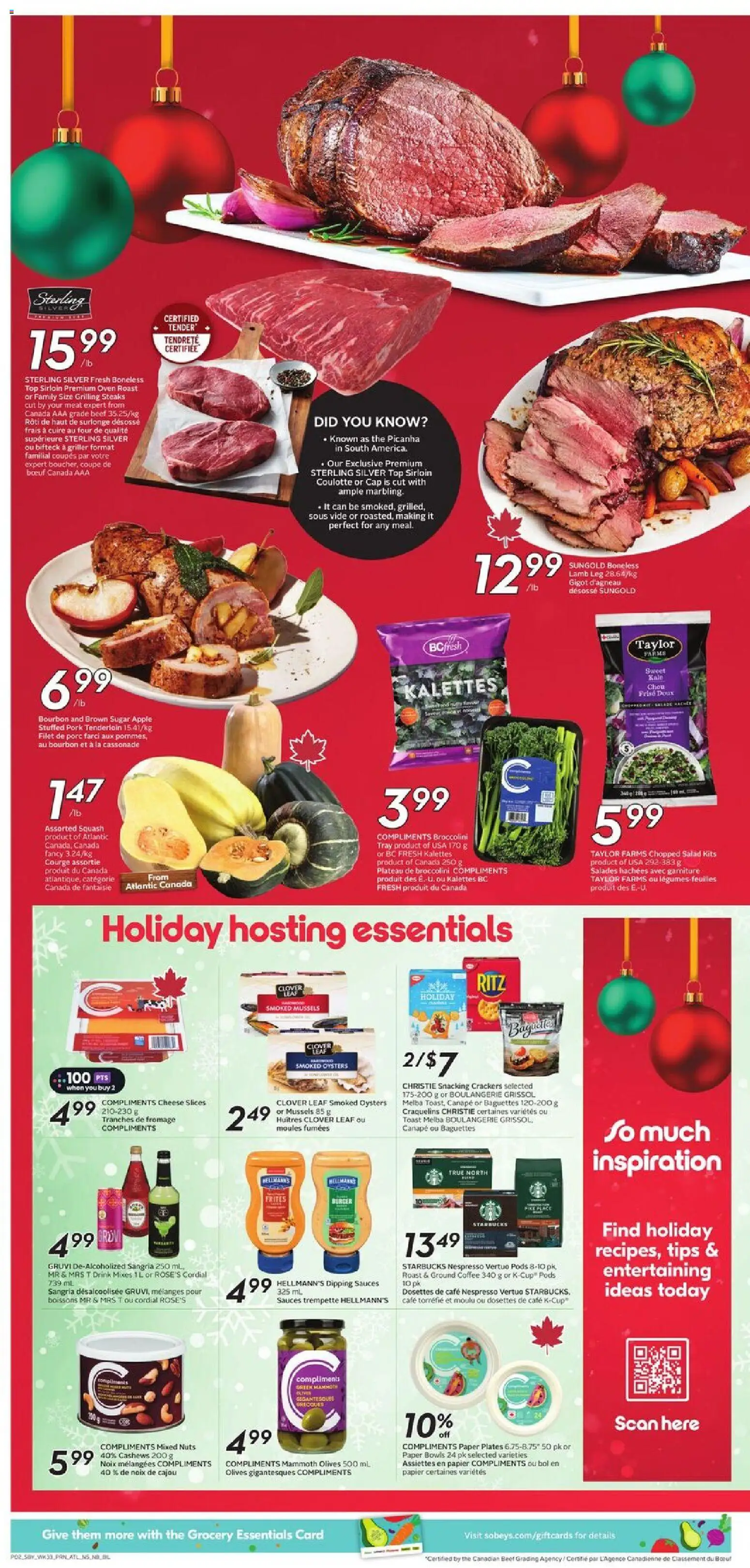 Sobeys flyer valid from 11.12.2025 | Page: 5 | Products: Bourbon, Cap, Salad, Oven