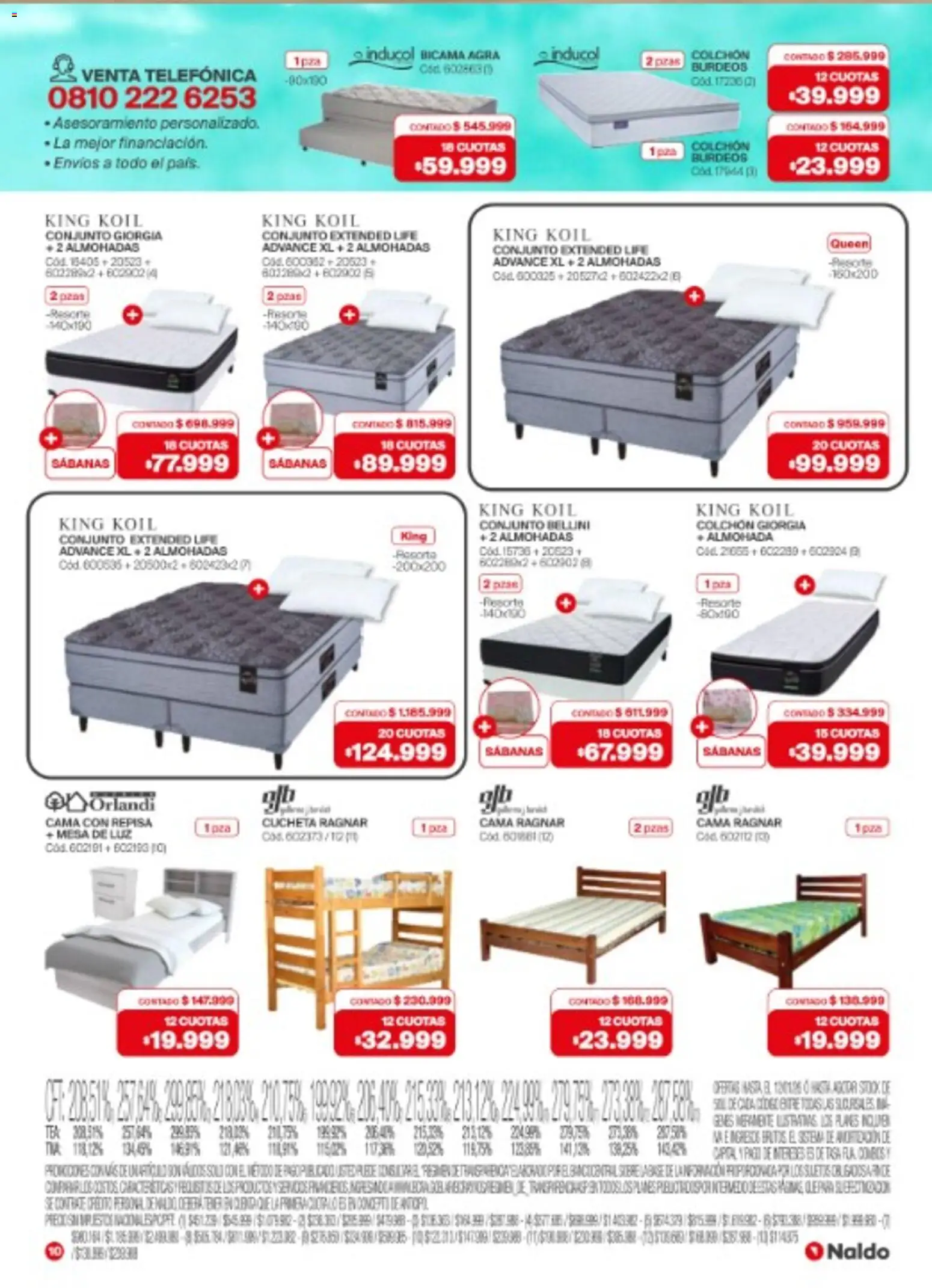 Naldo catálogo │ válido desde el 02.01.2026 | Página: 10 | Productos: Conjunto, Colchón, Almohada, Mesa