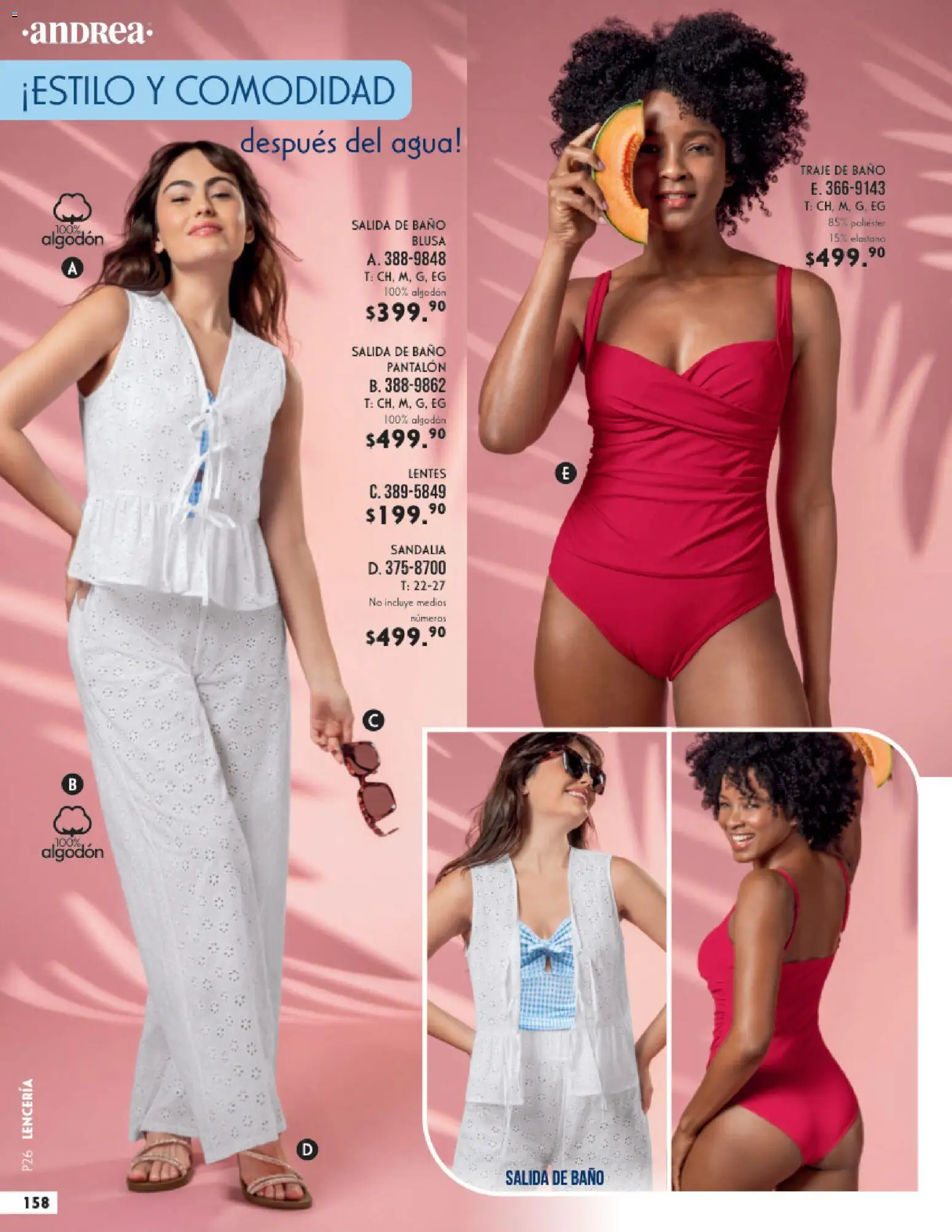Nuevas ofertas de Andrea válidas en toda la República Mexicana desde el 25.01.2026. ¡Encuentra las mejores ofertas en Andrea catálogo Lencería & vestir interior! | Página: 54 | Productos: Traje, Lentes, Agua, Traje de baño