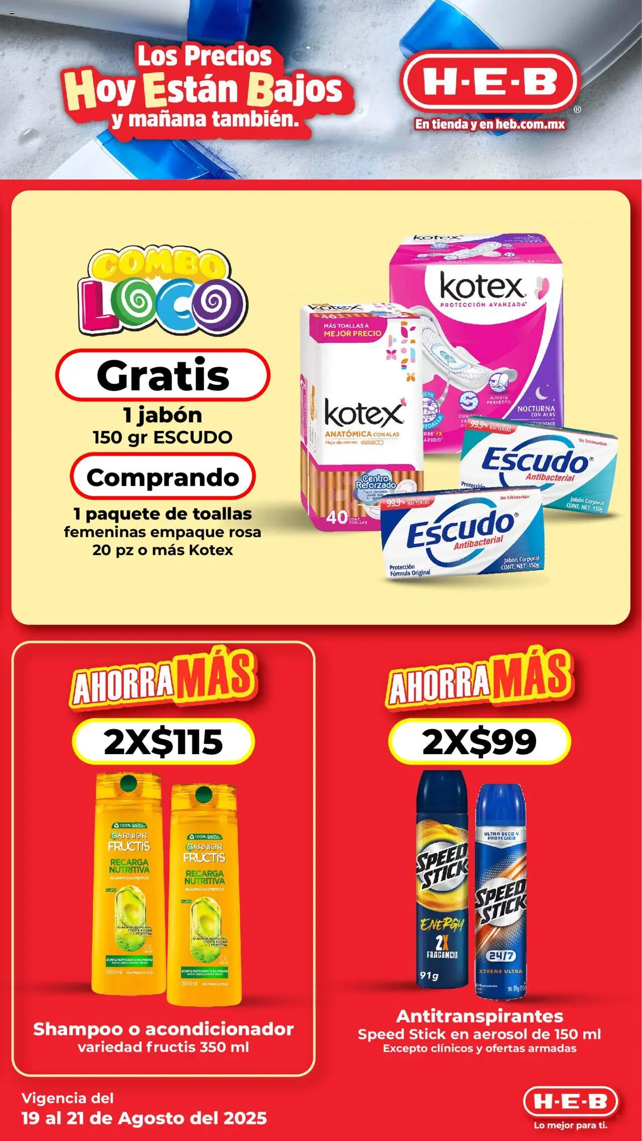 Nuevas ofertas de H-E-B válidas en toda la República Mexicana desde el 19.08.2025. ¡Encuentra las mejores ofertas en H-E-B folleto! | Página: 5 | Productos: Toallas, Fragancia, Acondicionador, Jabón