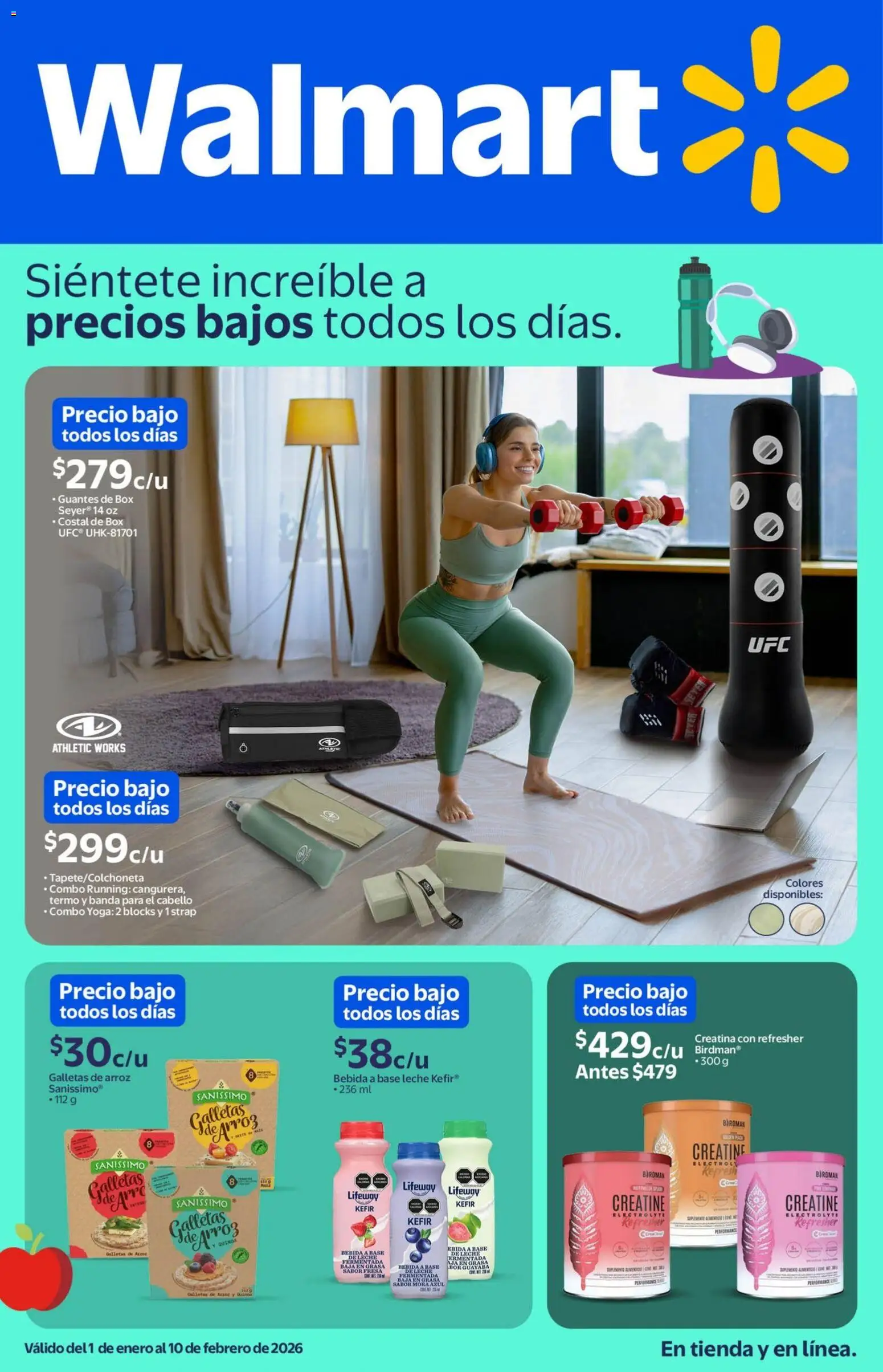 Nuevas ofertas de Walmart válidas en toda la República Mexicana desde el 01.01.2026. ¡Encuentra las mejores ofertas en Walmart folleto Siéntete increíble! | Página: 1 | Productos: Fresa, Guantes, Leche, Arroz