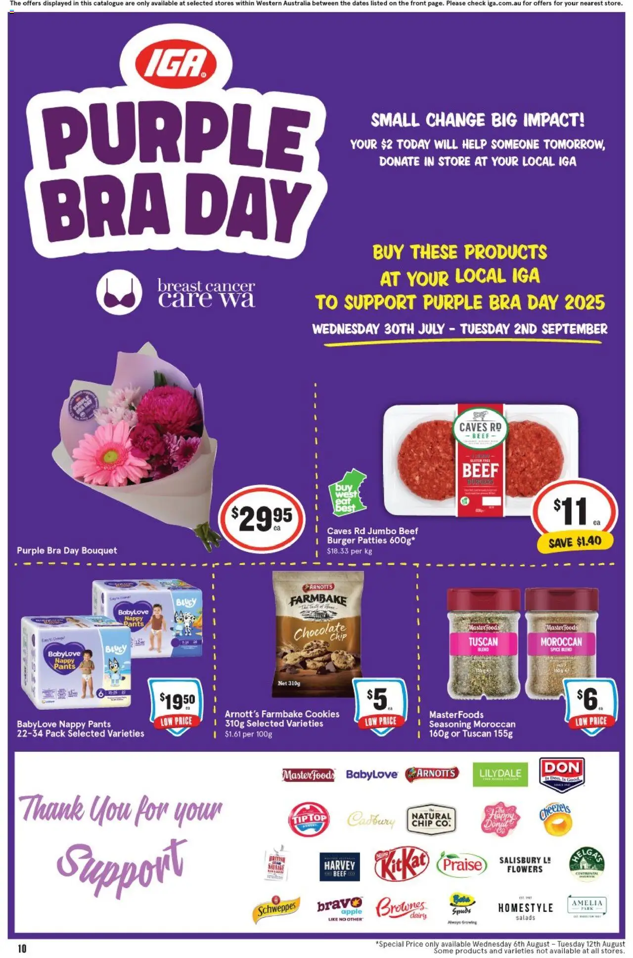 IGA catalogue - valid from 06.08.2025 | Page: 10 | Products: Chocolate, Chicken, Beef, Bra