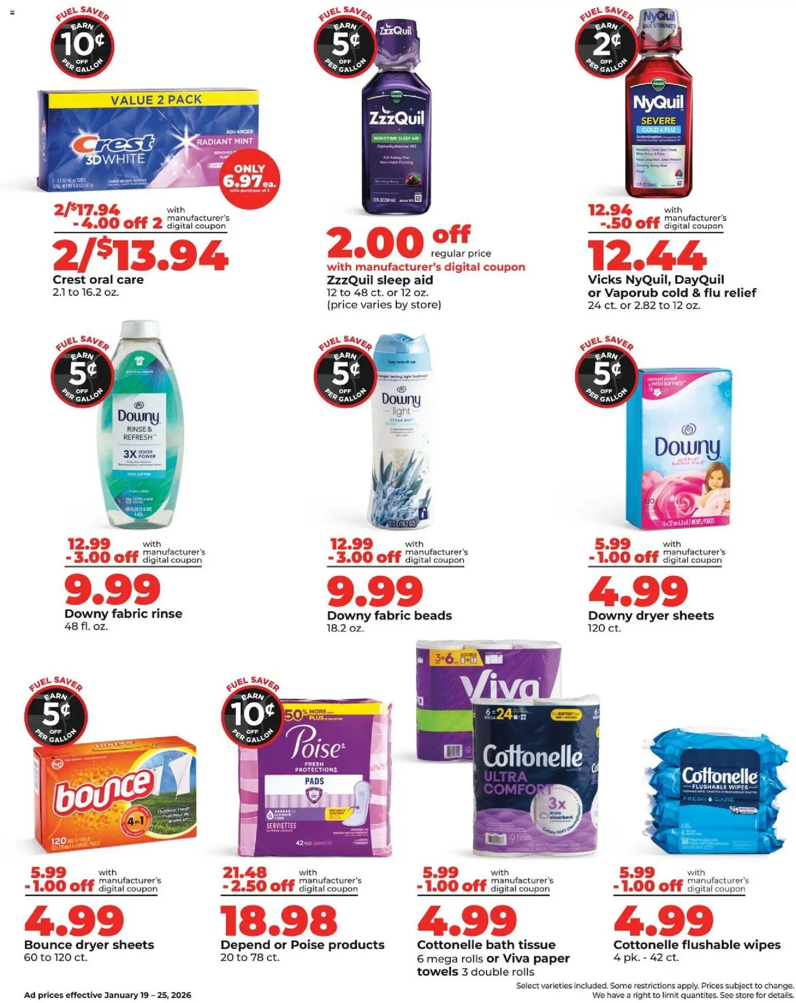 HyVee Weekly Ad - valid from 19.01.2026 | Page: 6 | Products: Bath, Pads, Dryer
