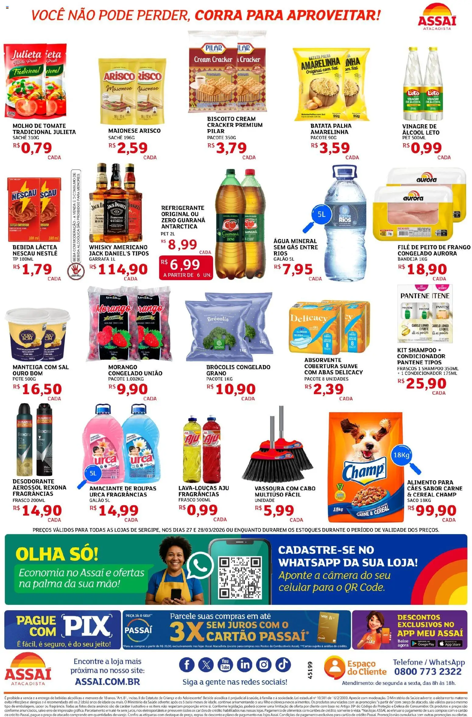 Assaí Atacadista Folheto - válido de 27.03.2026 | Página: 2 | Produtos: Amaciante de roupas, Vinagre, Base, Peito de frango