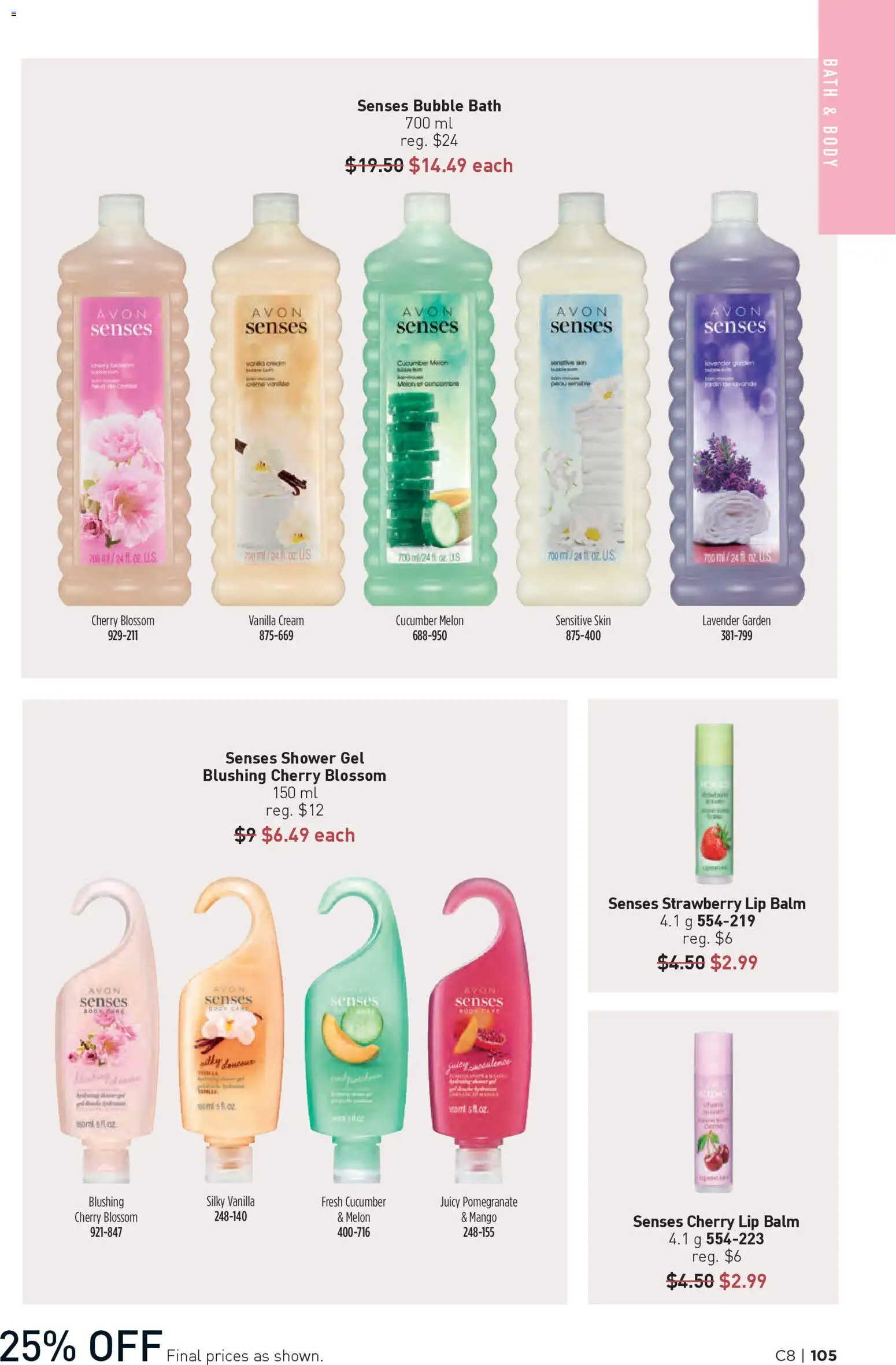 Avon flyer valid from 09.04.2026 | Page: 105 | Products: Cream, Bubble bath, Bath, Shower