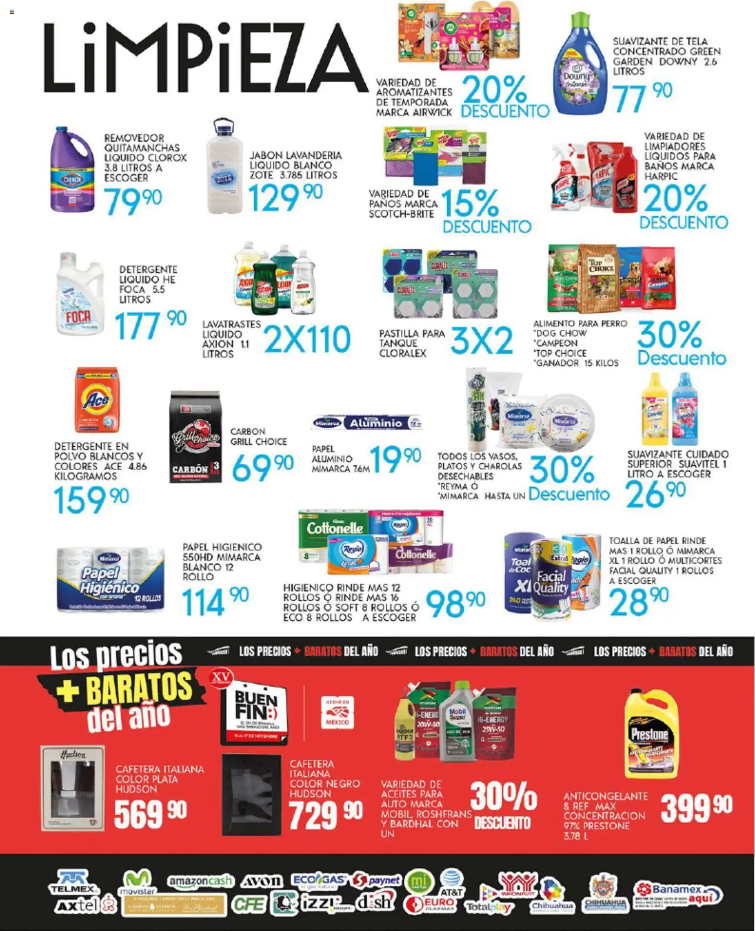 Nuevas ofertas de Alsuper válidas en toda la República Mexicana desde el 14.11.2025. ¡Encuentra las mejores ofertas en Alsuper Buen Fin! | Página: 5 | Productos: Quitamanchas, Suavizante, Toalla, Cafetera