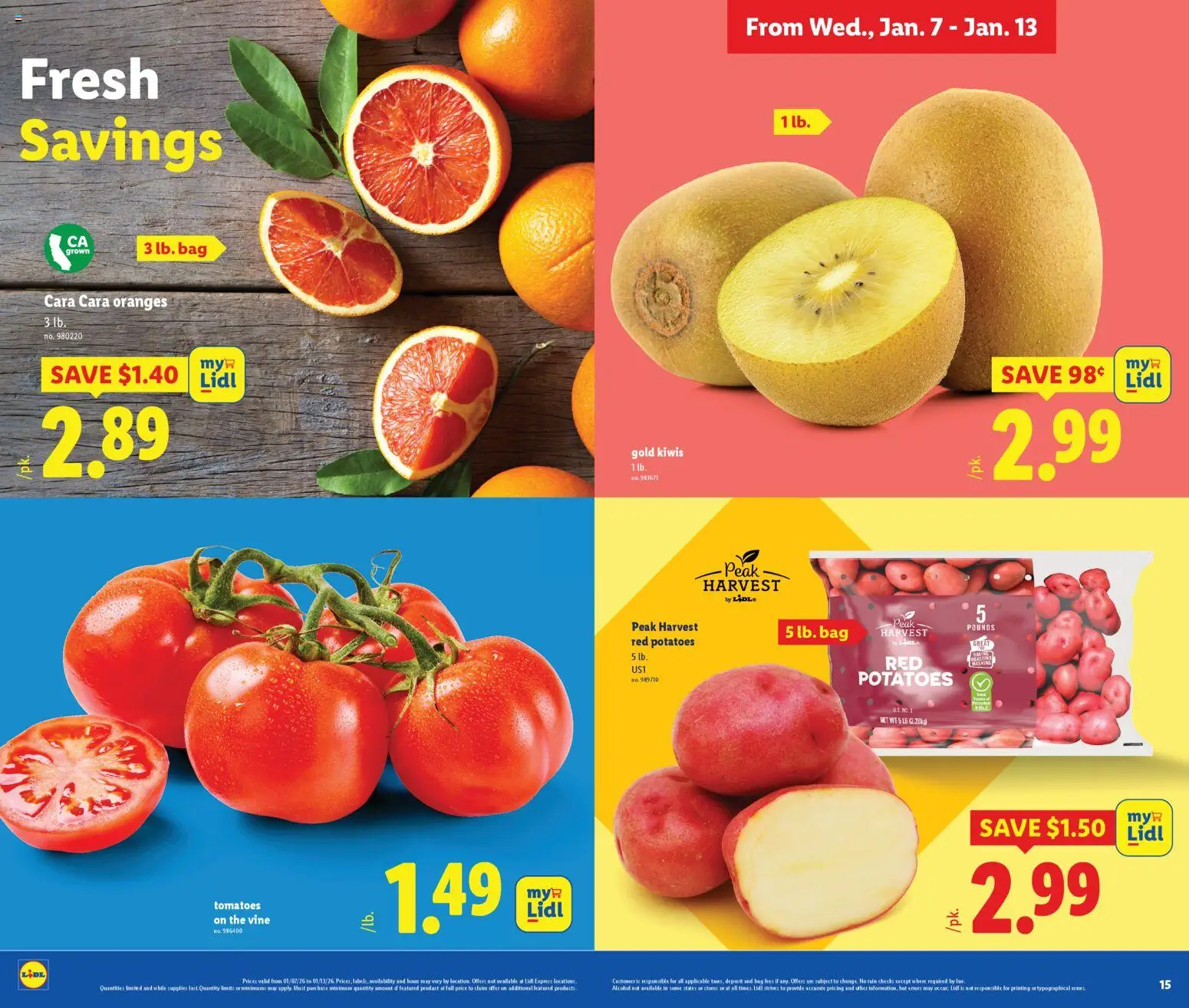 Lidl Weekly Ad - valid from 07.01.2026 | Page: 8 | Products: Oranges, Tomatoes, Potatoes, Bag
