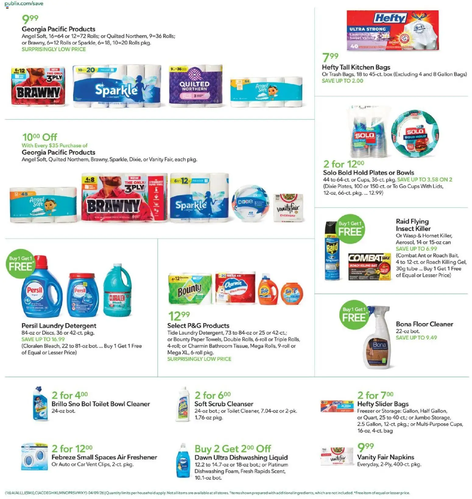 Publix Weekly Ad - valid from 08.04.2026 | Page: 16 | Products: Box, Detergent, Bag, Freezer