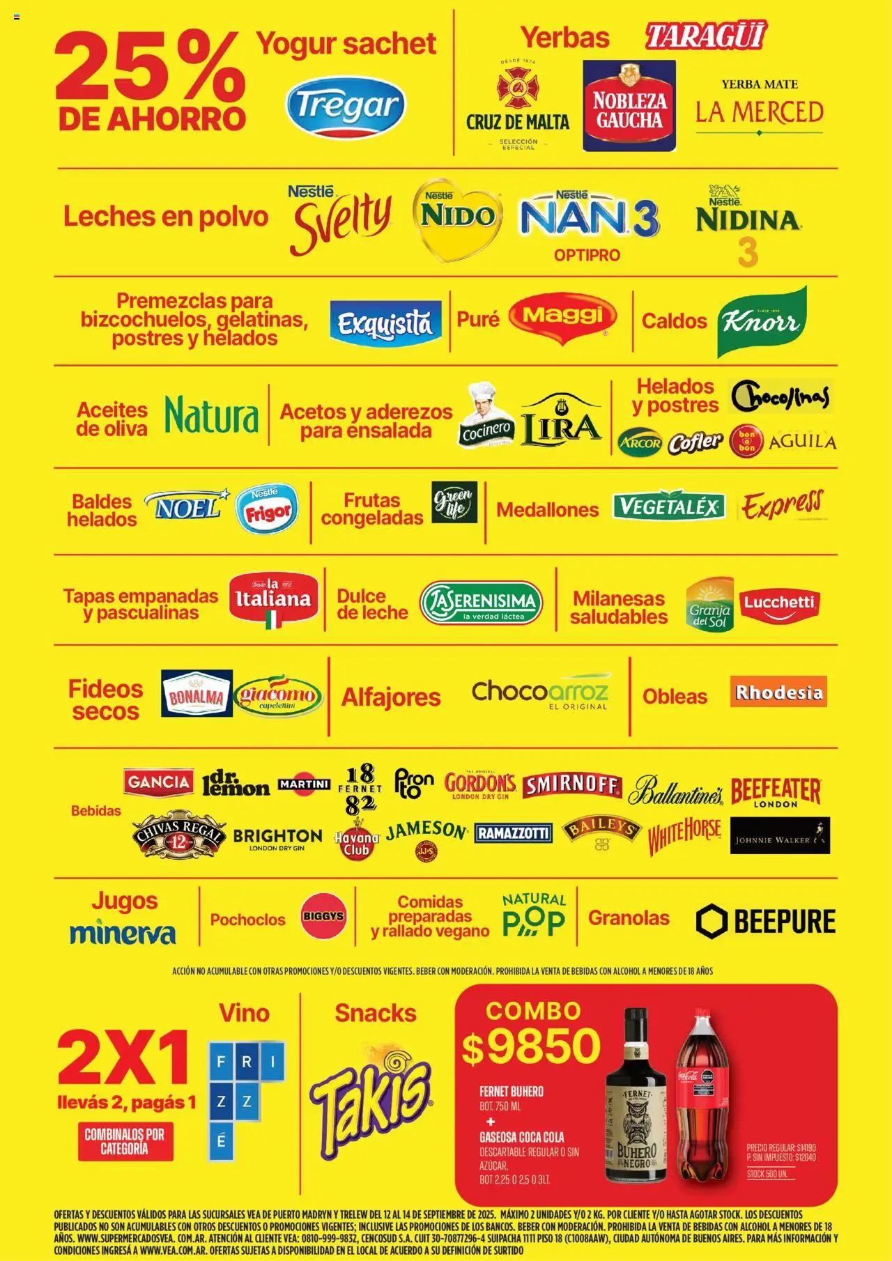 Vea - Oferta fin de semana | Chubut │ válido desde el 12.09.2025 | Página: 6 | Productos: Ensalada, Yerba, Oliva, Fideos