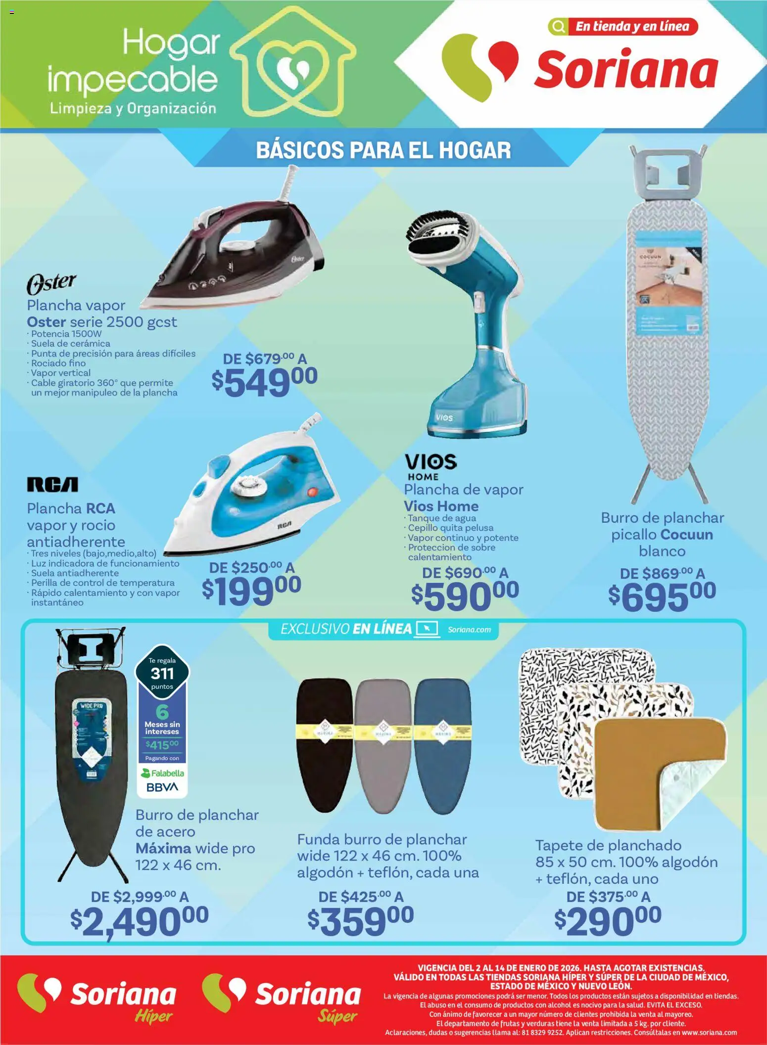 Nuevas ofertas de Soriana válidas en toda la República Mexicana desde el 02.01.2026. ¡Encuentra las mejores ofertas en Soriana folleto! | Página: 22 | Productos: Agua, Funda, Algodón, Té