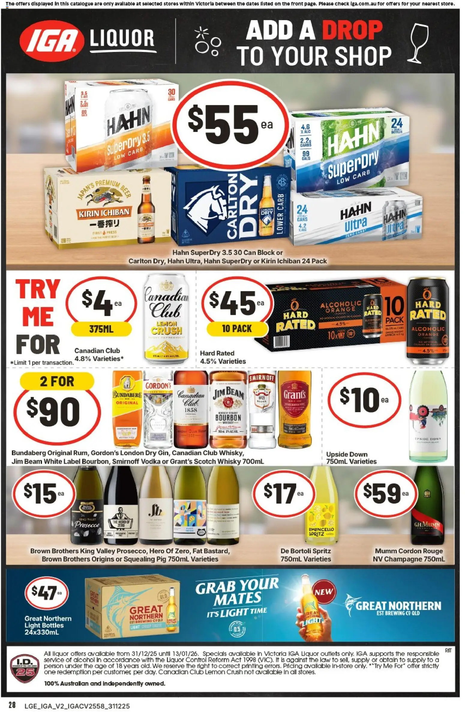 IGA catalogue - valid from 31.12.2025 | Page: 5 | Products: Beer, Vodka, Scotch, Press