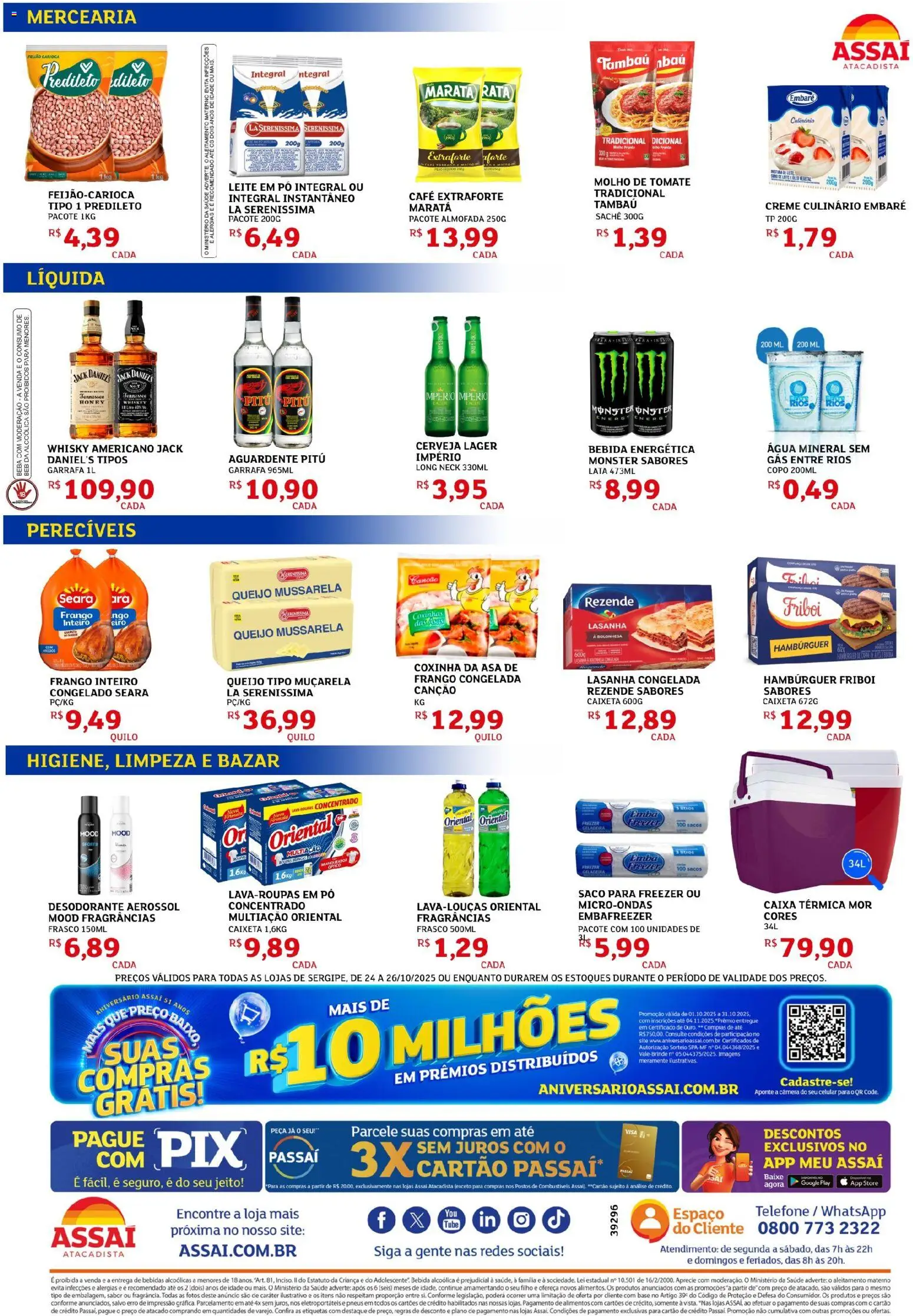 Assaí Atacadista Folheto - válido de 24.10.2025 | Página: 2 | Produtos: Pó, Pneus, Frango, Mussarela