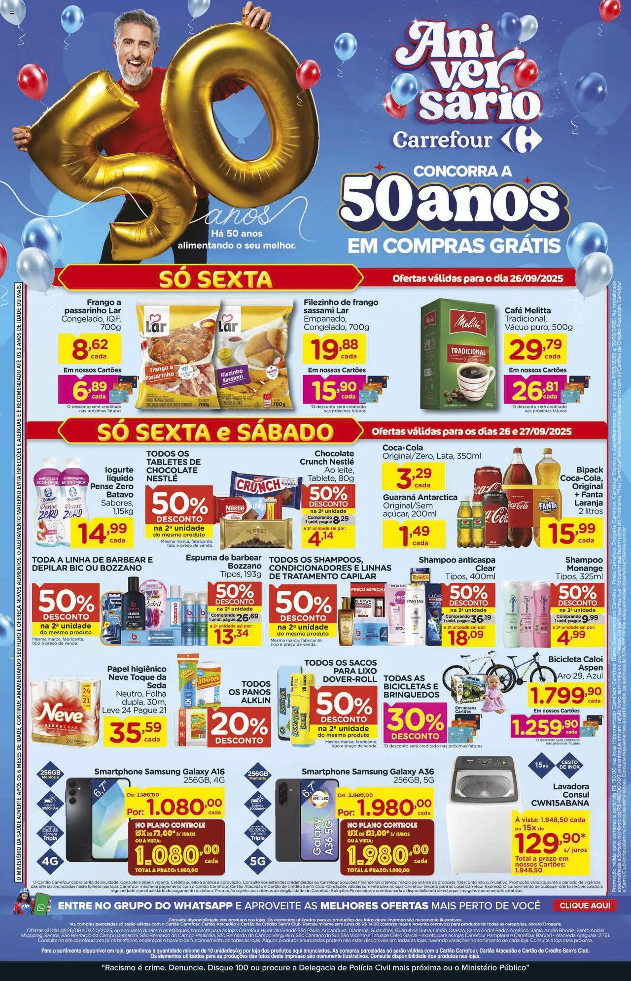 Carrefour Folheto - válido de 26.09.2025 | Página: 1 | Produtos: Fanta, Café, Smartphone, Sal