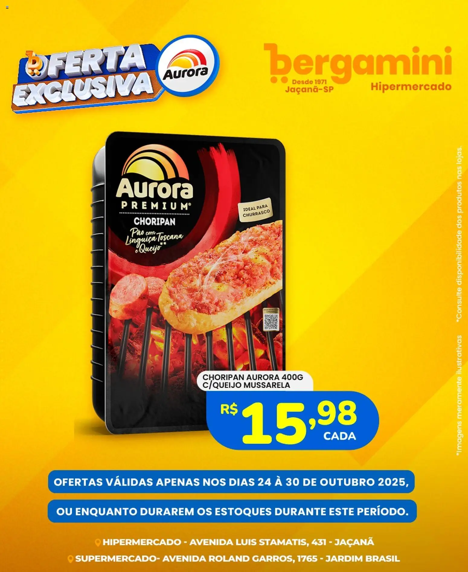 Supermercado Bergamini Folheto - válido de 24.10.2025 | Página: 3 | Produtos: Linguiça, Queijo, Mussarela