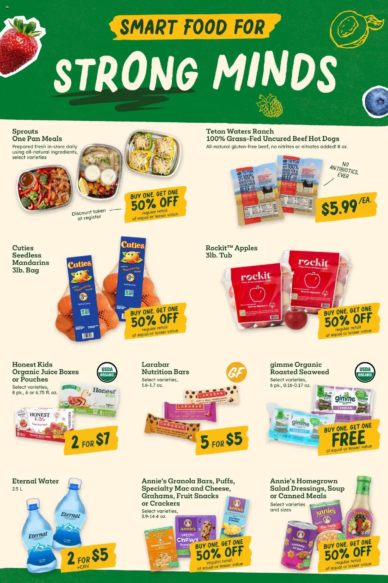Sprouts Weekly Ad - valid from 13.08.2025 | Page: 3 | Products: Apples, Pasta, Salad, Water